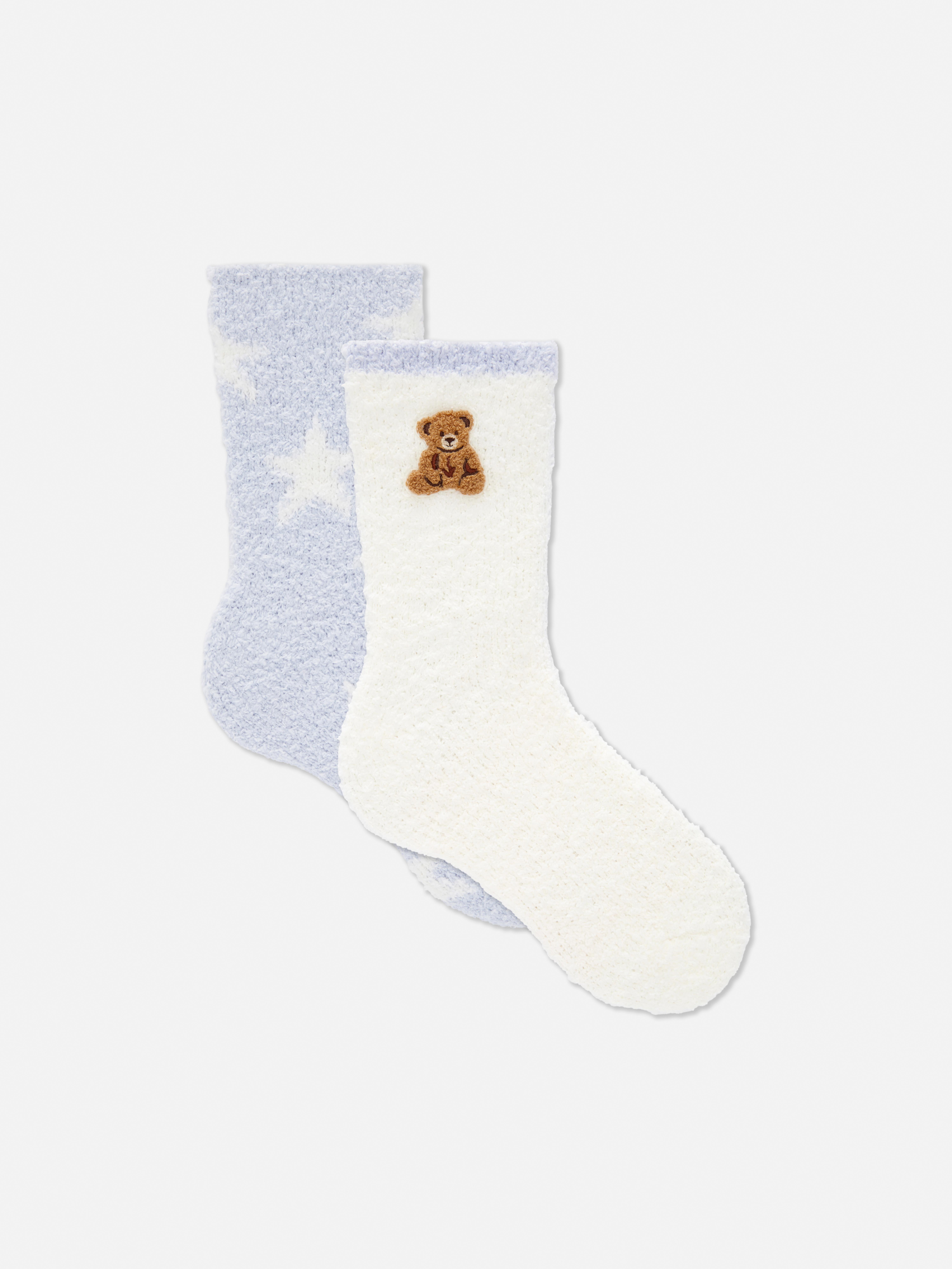 Bequeme Socken mit Bärenmotiv, 2er-Pack