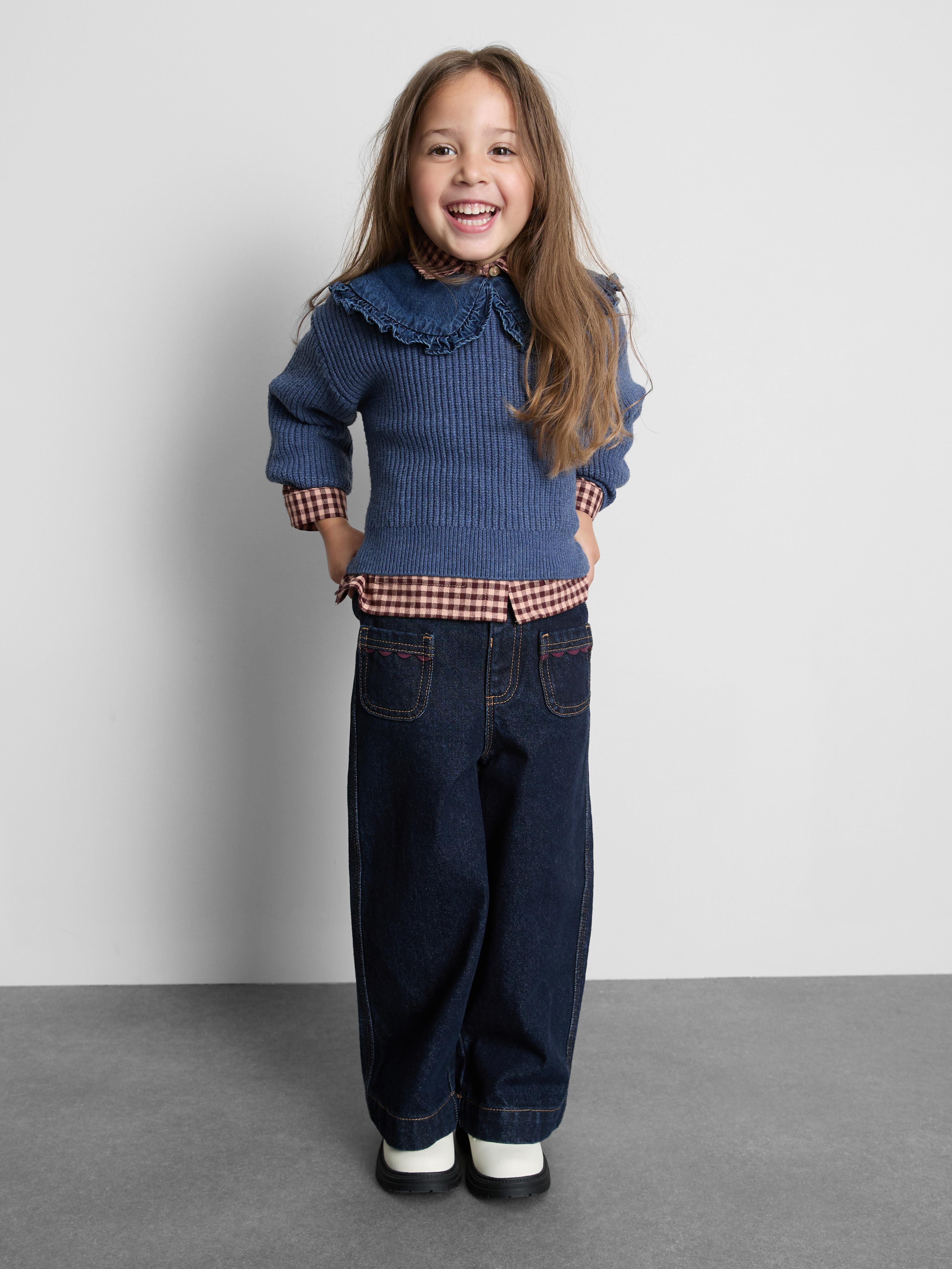 1.5-8yrs | Denim Collared Jumper