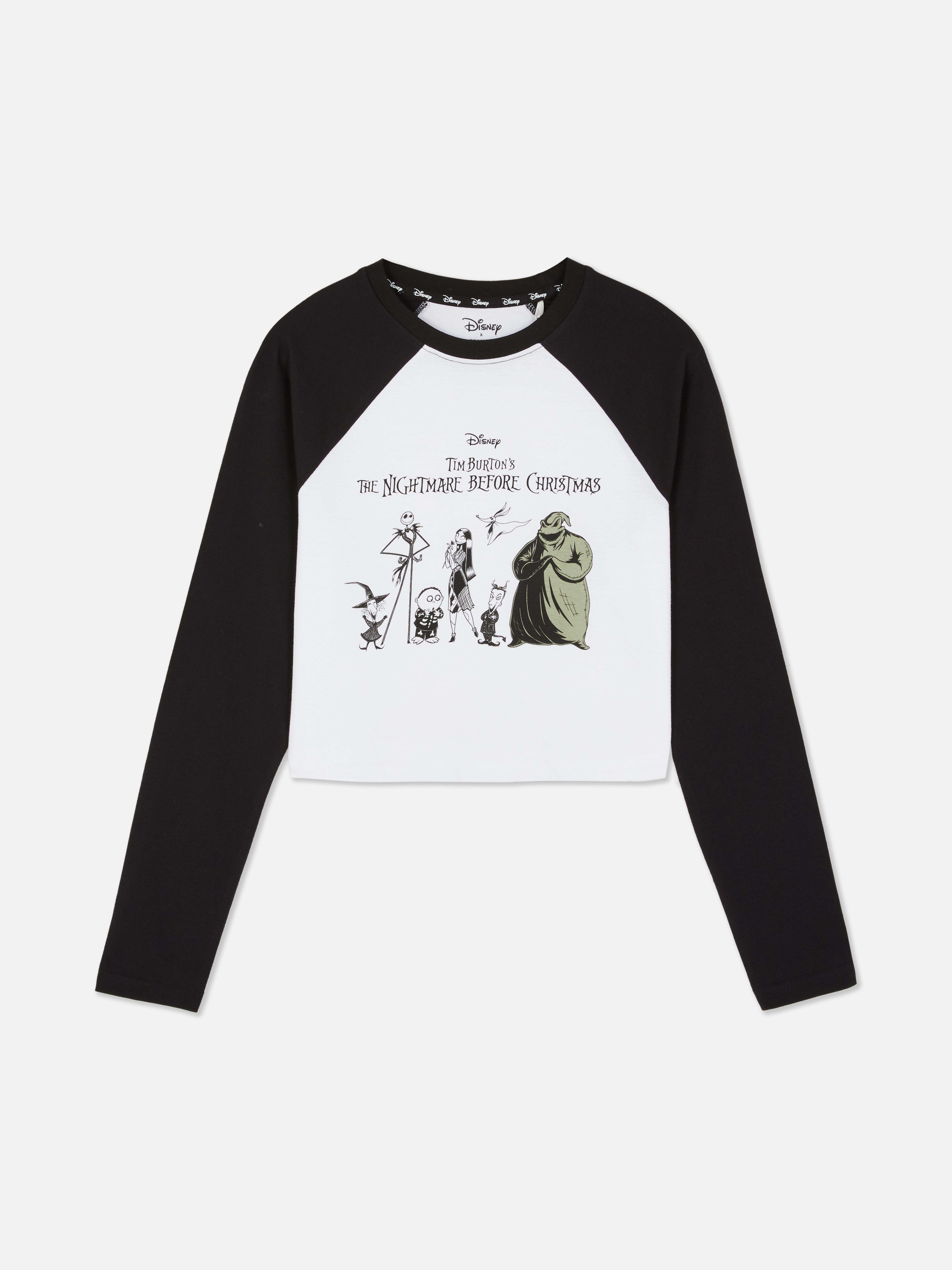 T-shirt graphique à manches raglan Disney L'Étrange Noël de monsieur Jack de Tim Burton