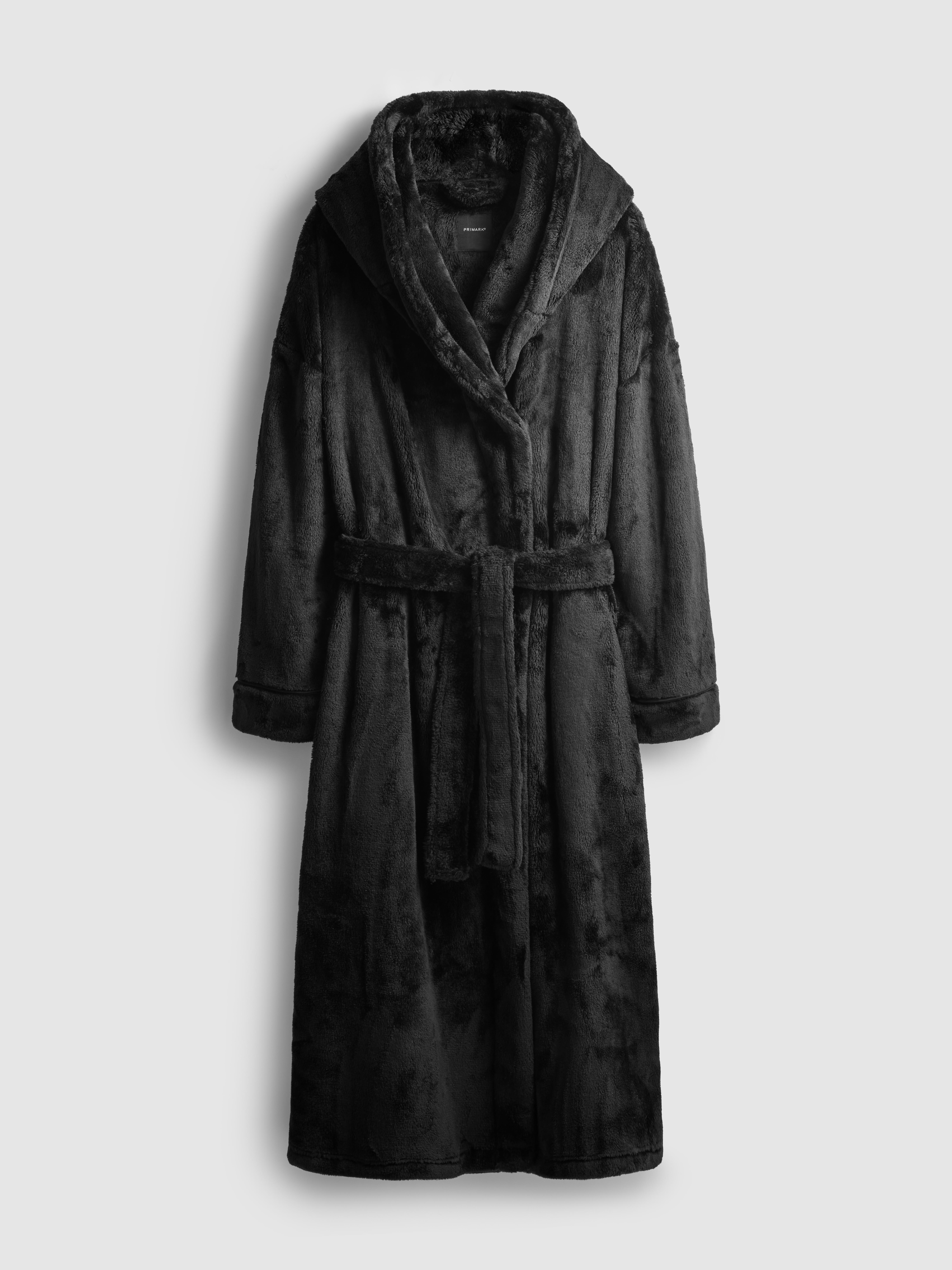 Robe de chambre longue à capuche de luxe