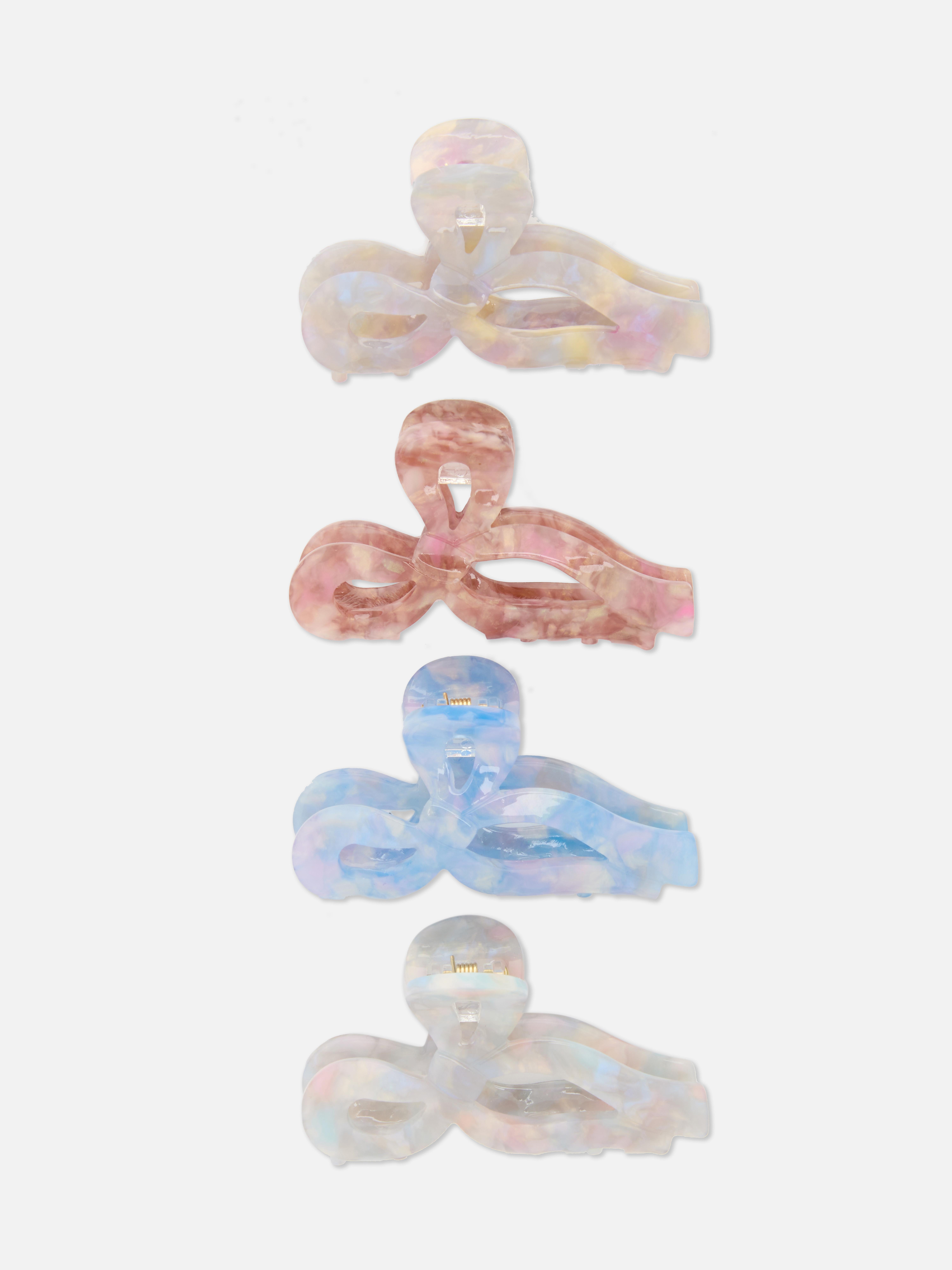 4pk Bow Bulldog Hair Clips