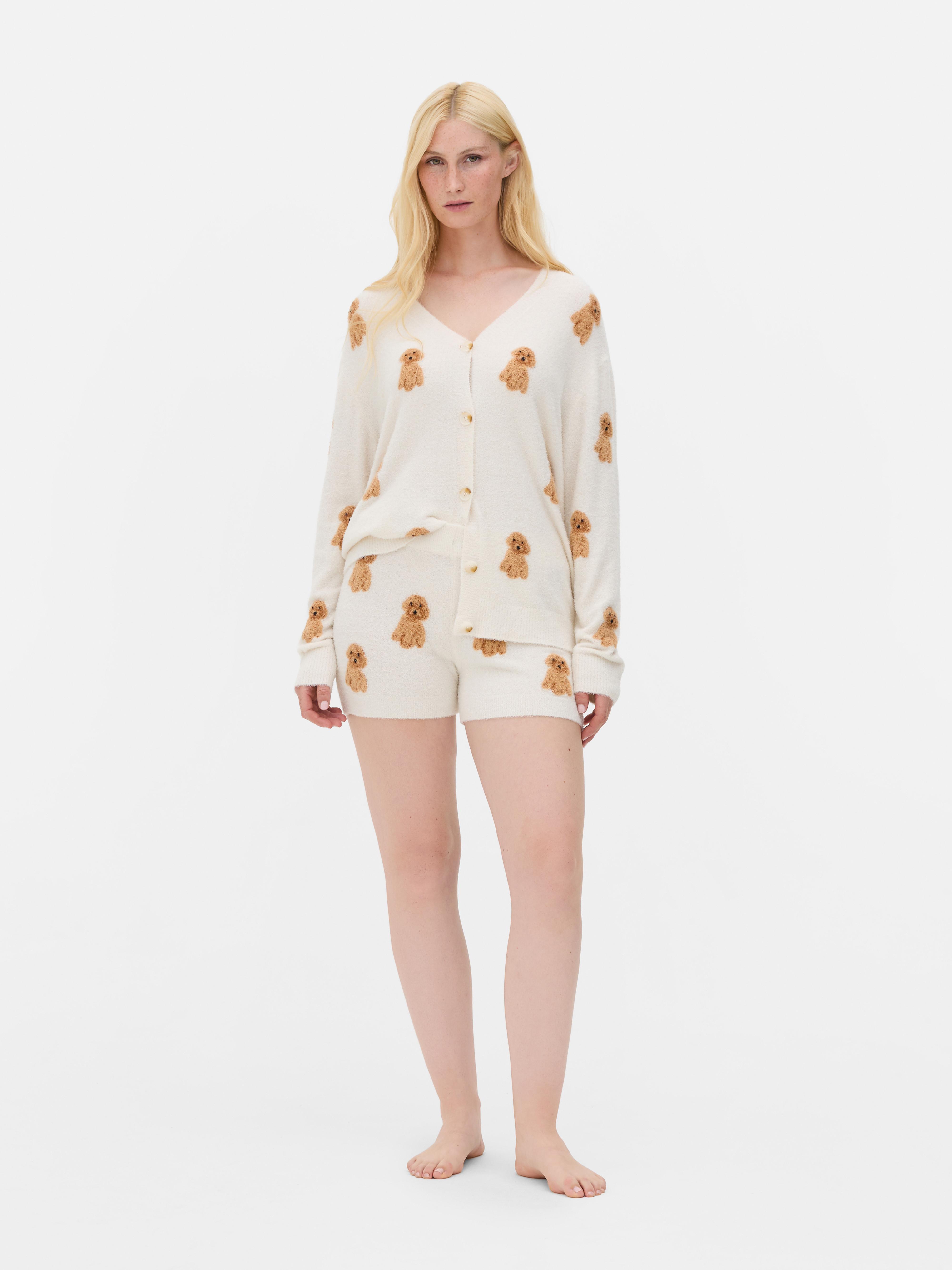 Fluffy Printed Pyjama Shorts