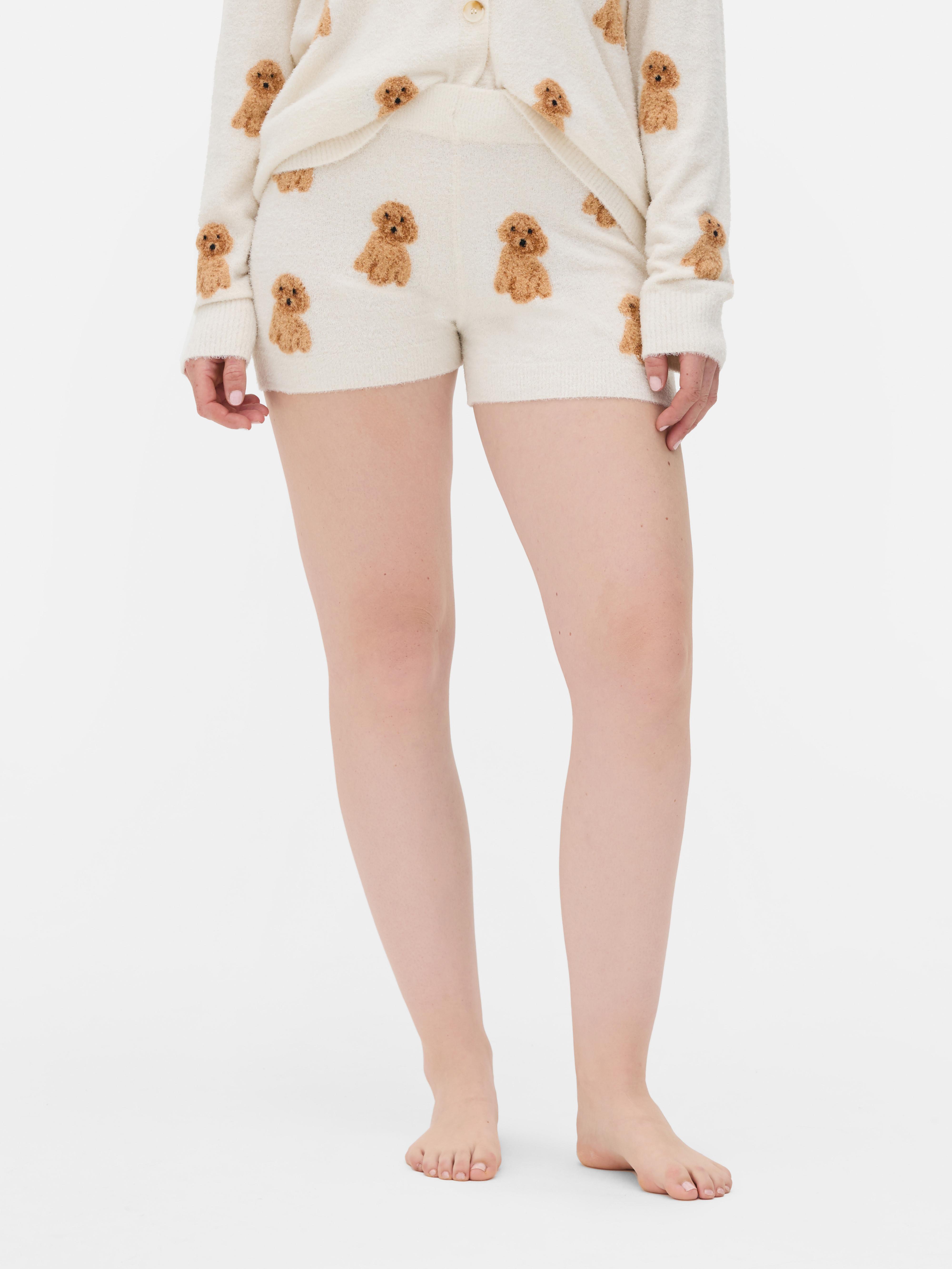 Fluffy Printed Pyjama Shorts