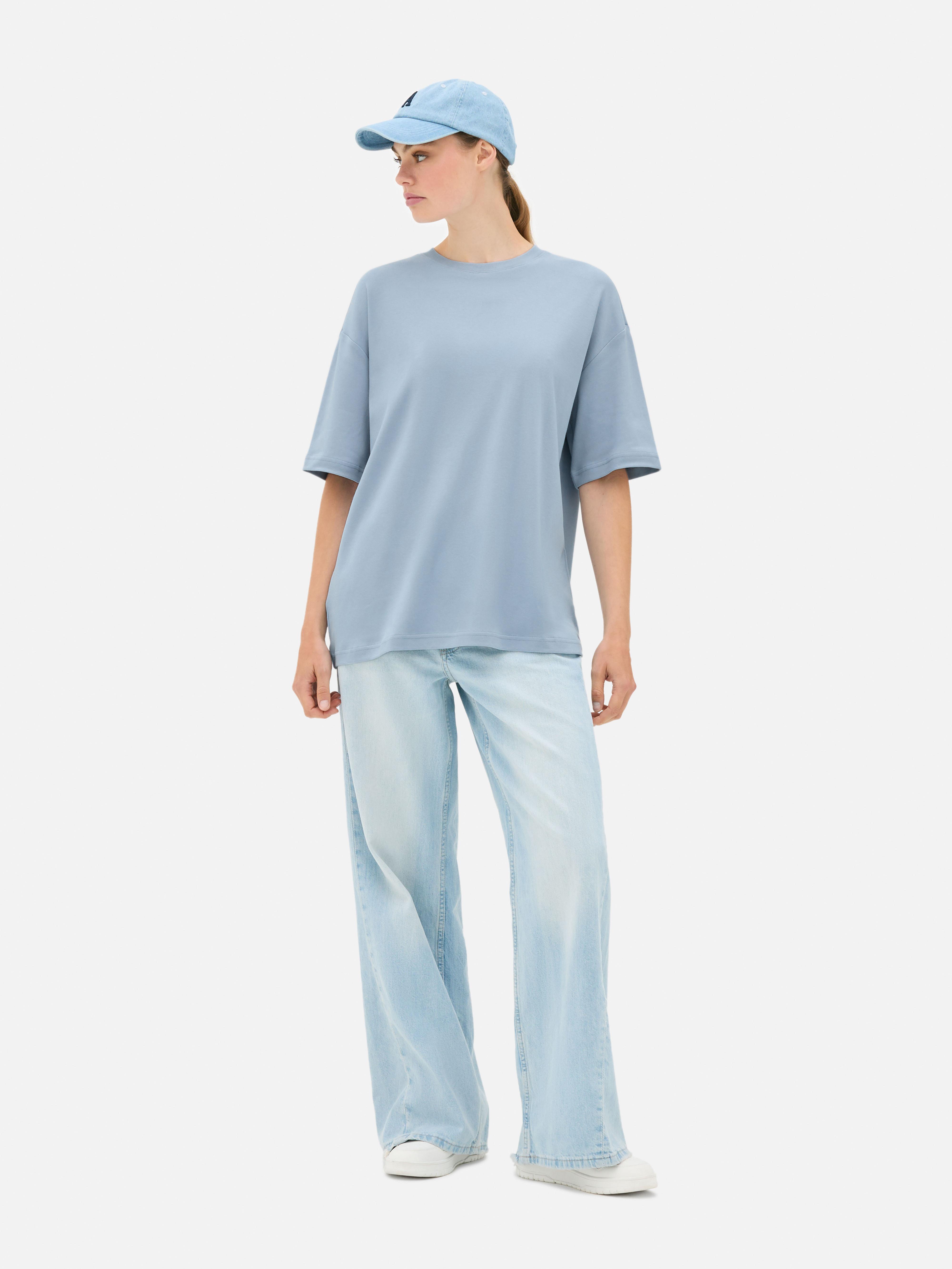 T-shirt algodão corte folgado