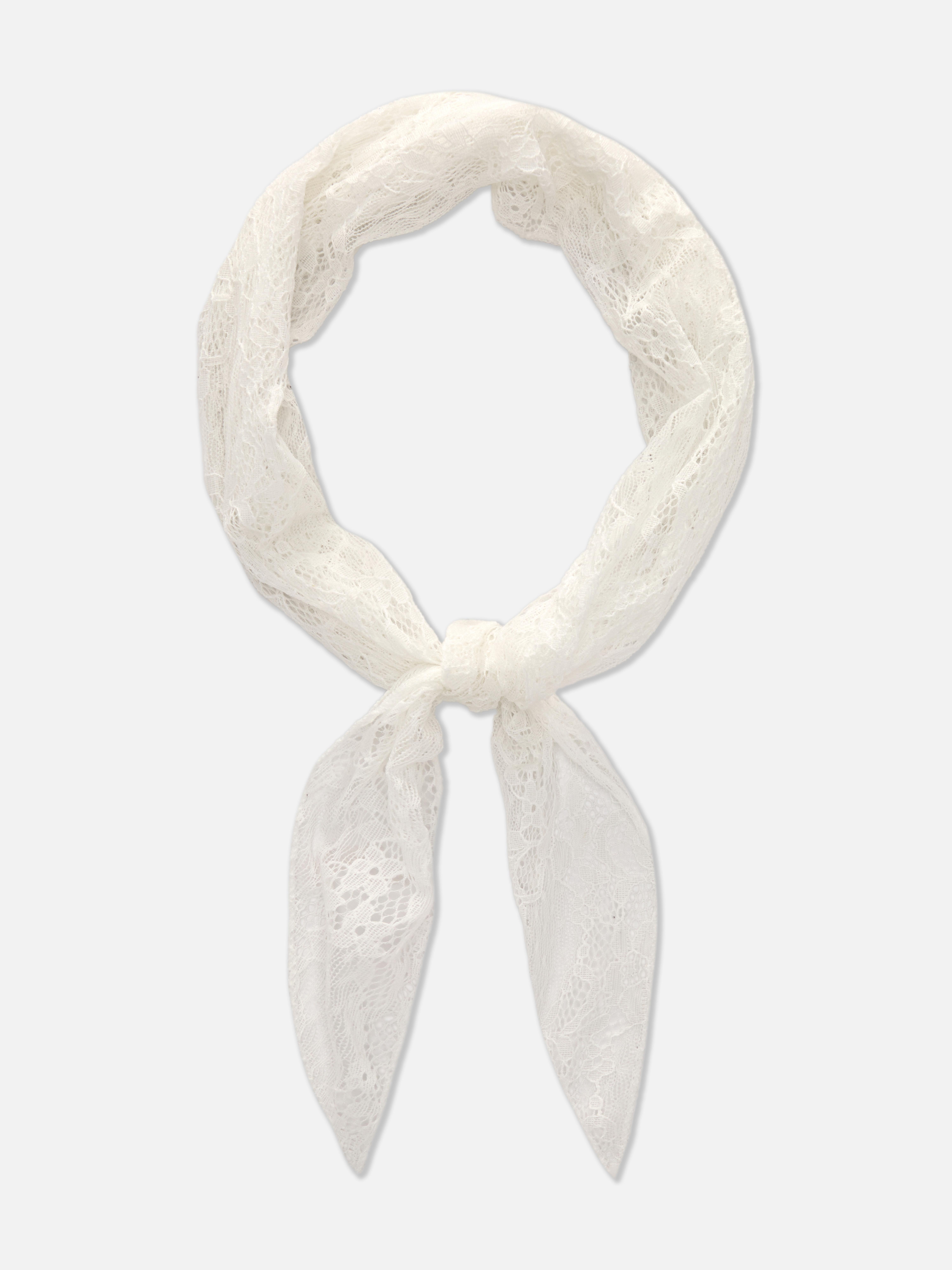 Bandana blanca de encaje