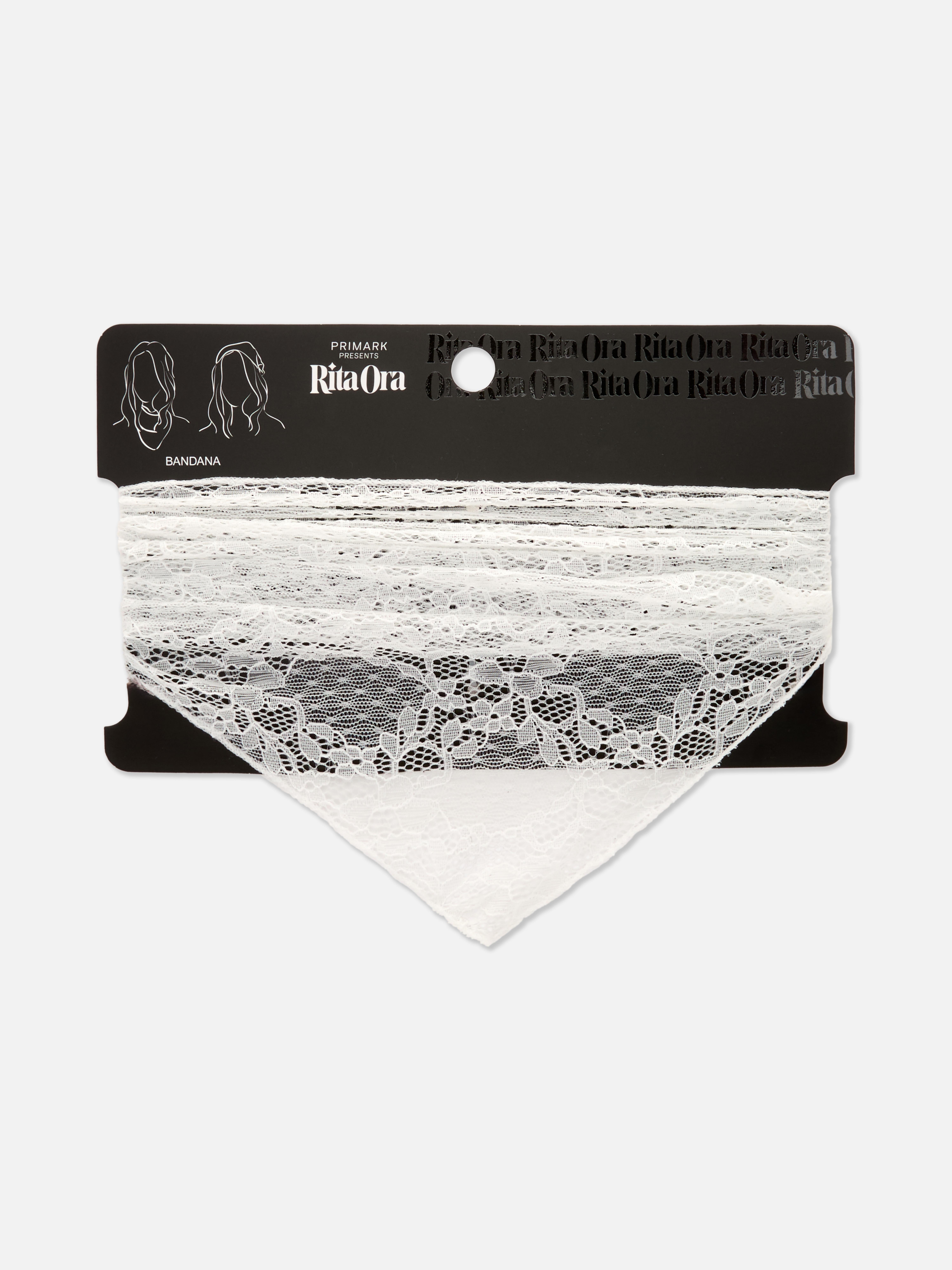 Bandana blanc en dentelle