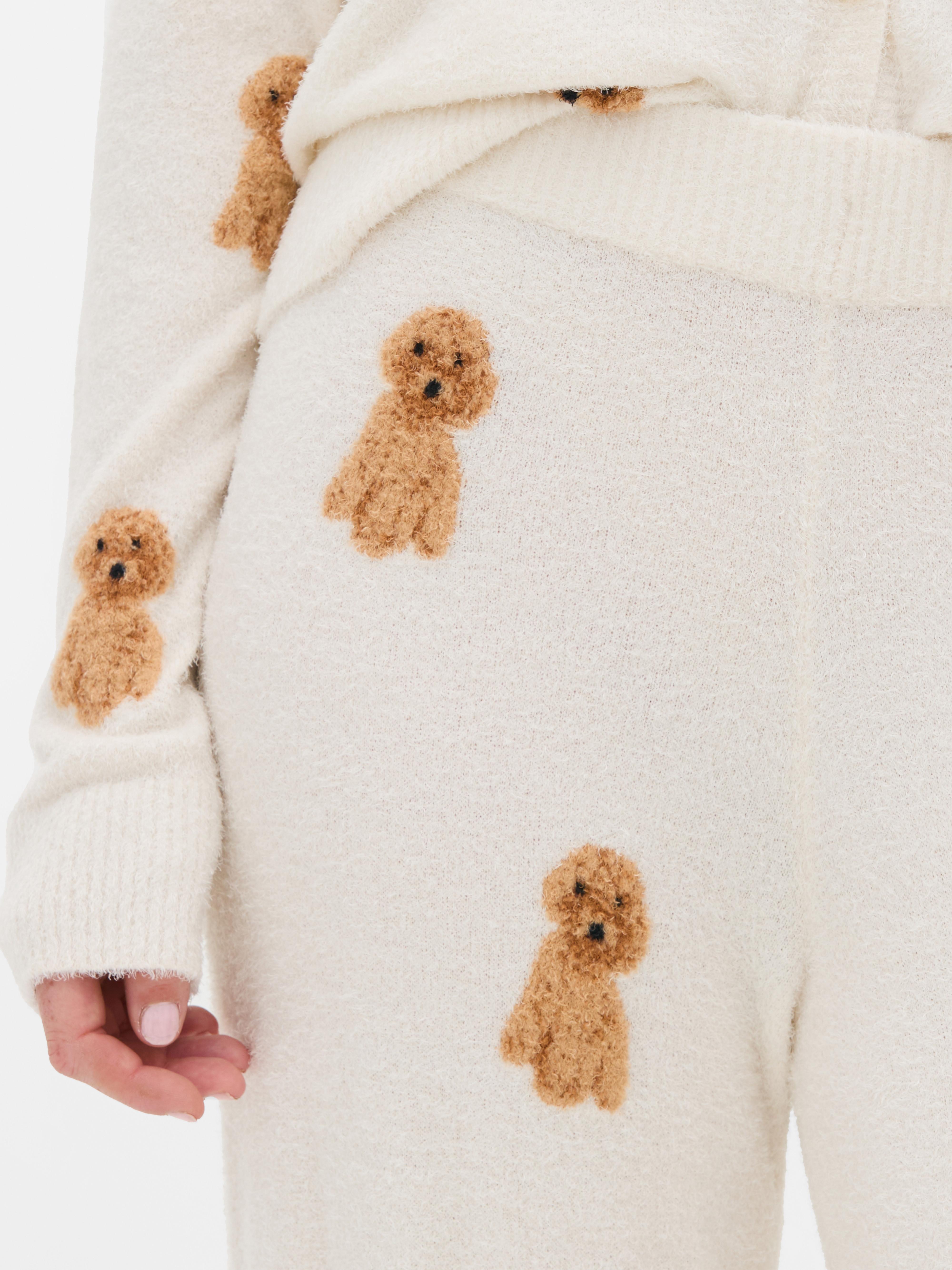 Fluffy Wide Leg Printed Pyjama Bottoms