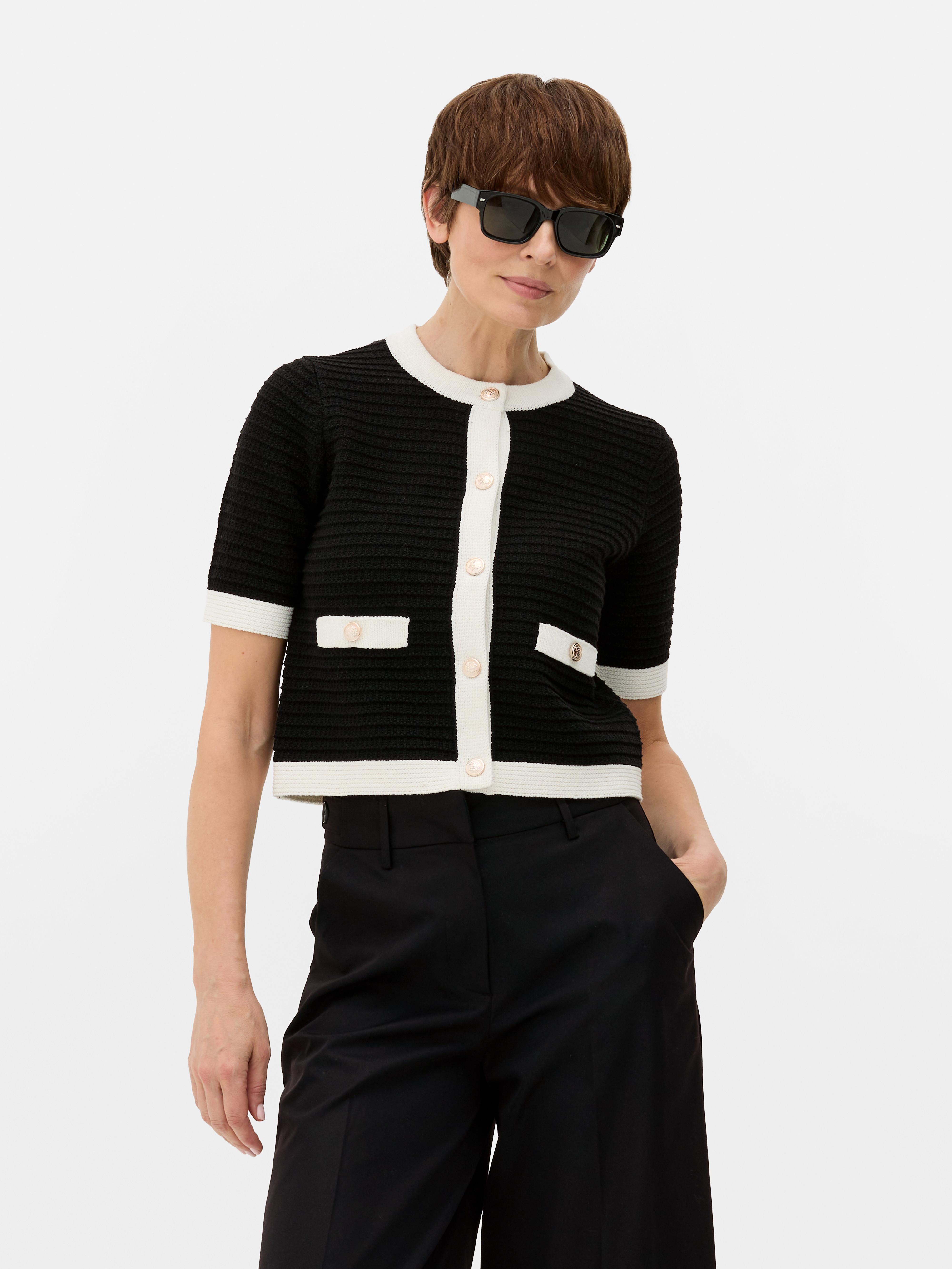 Chic geribd vest met korte mouwen