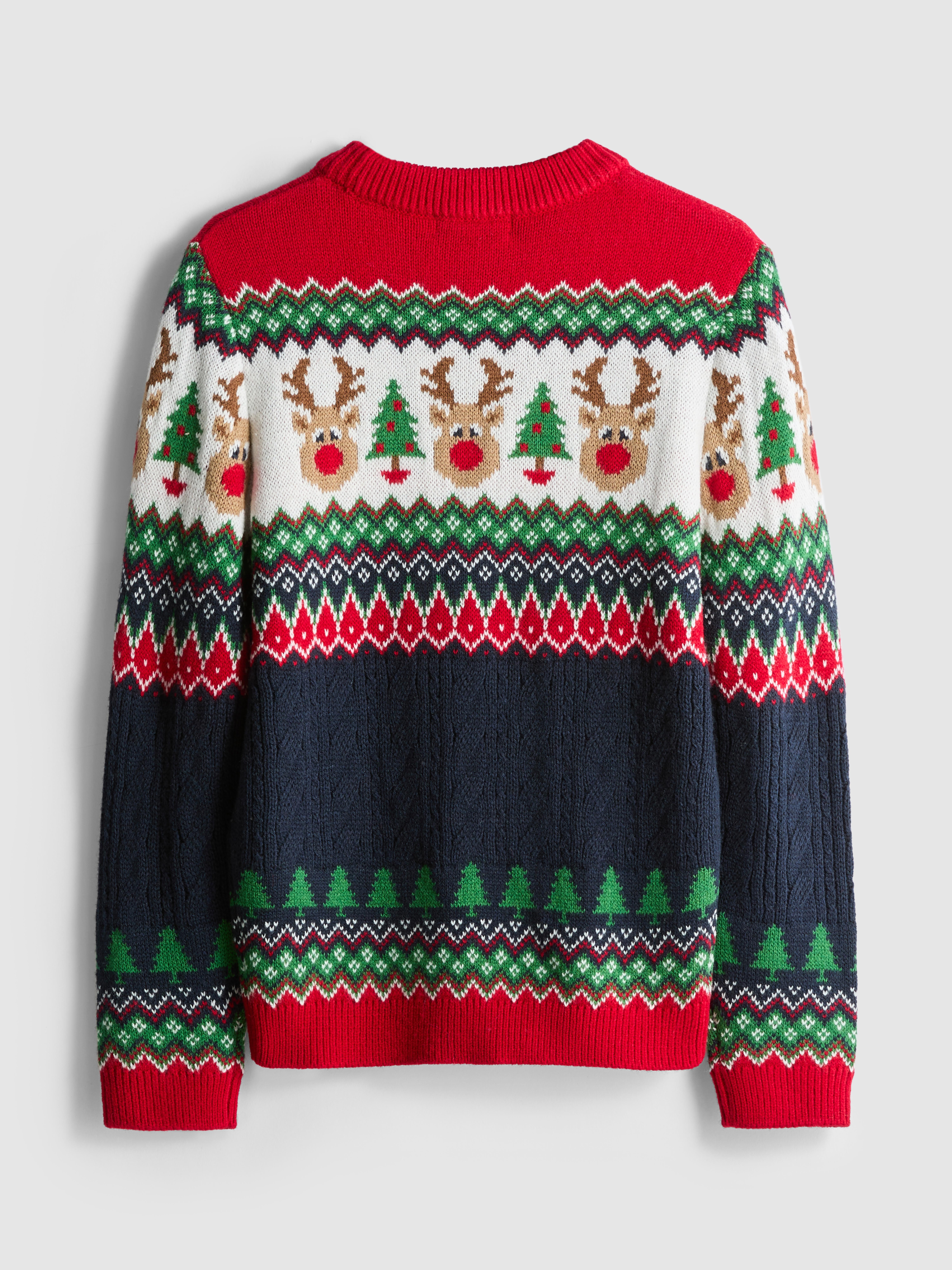 7-15yrs | Kid’s Reindeer Fair Isle Family Twinning Jumper