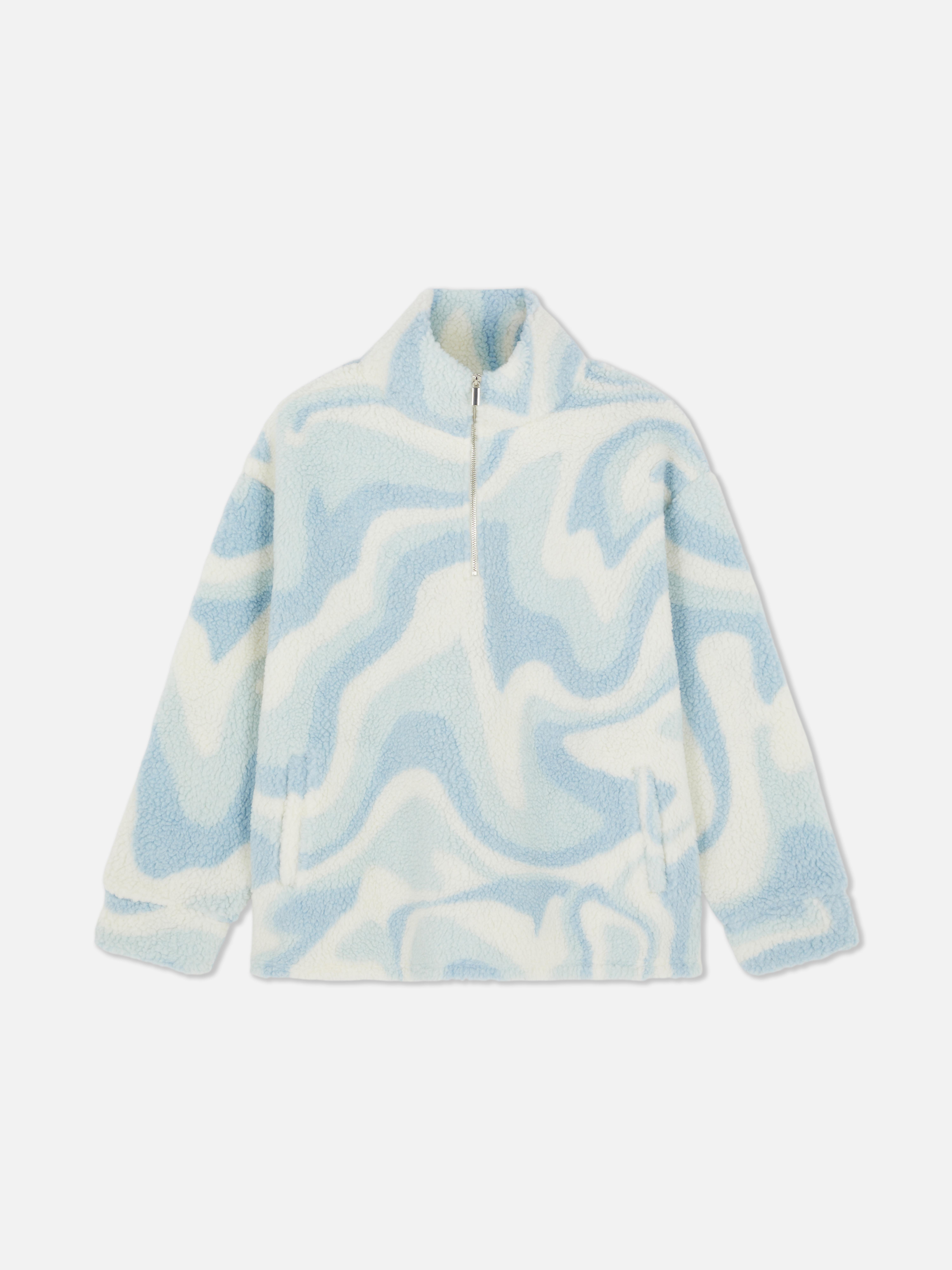 Printed Half Zip Borg Fleece