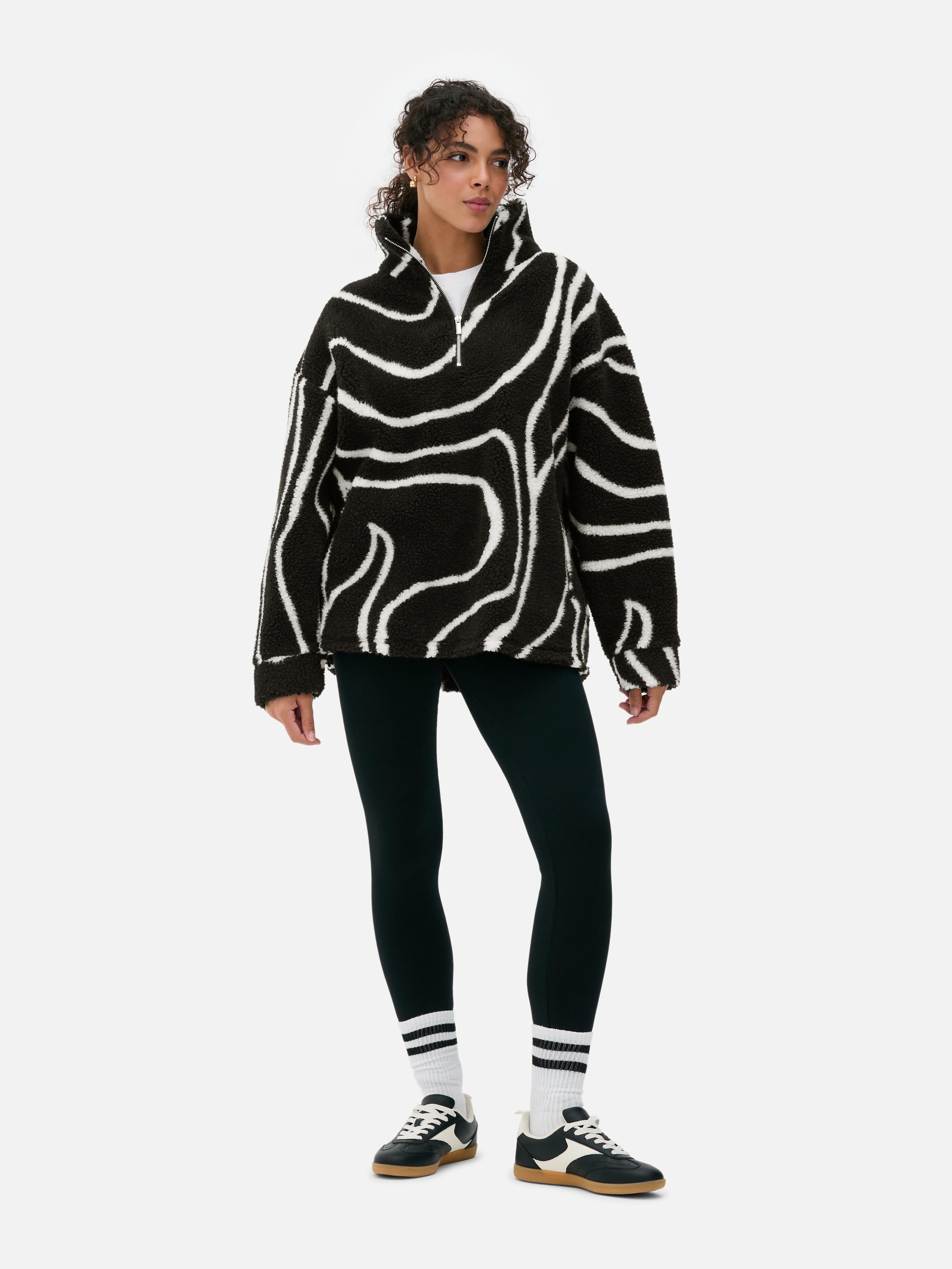 Printed Half Zip Borg Fleece
