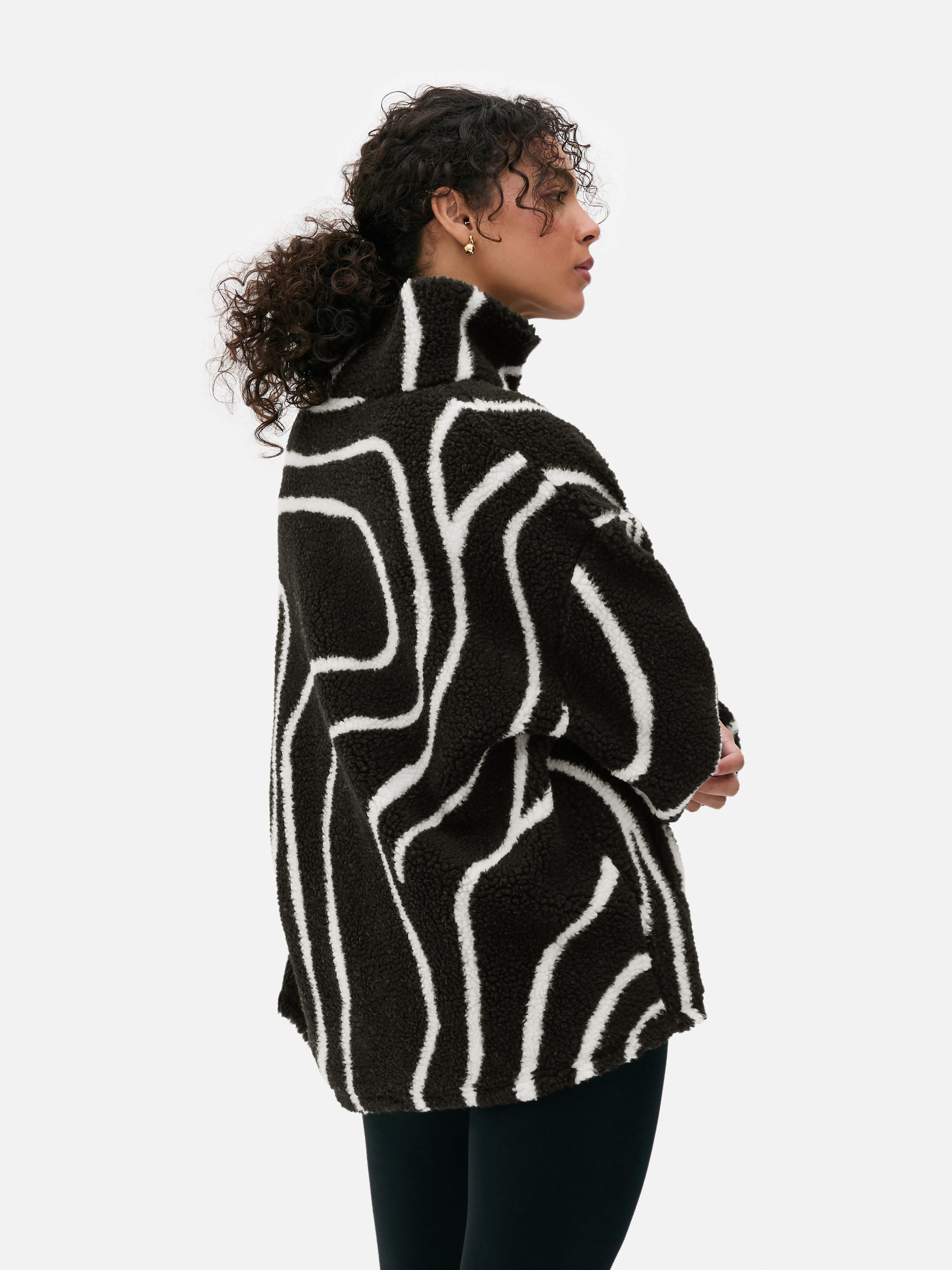 Printed Half Zip Borg Fleece