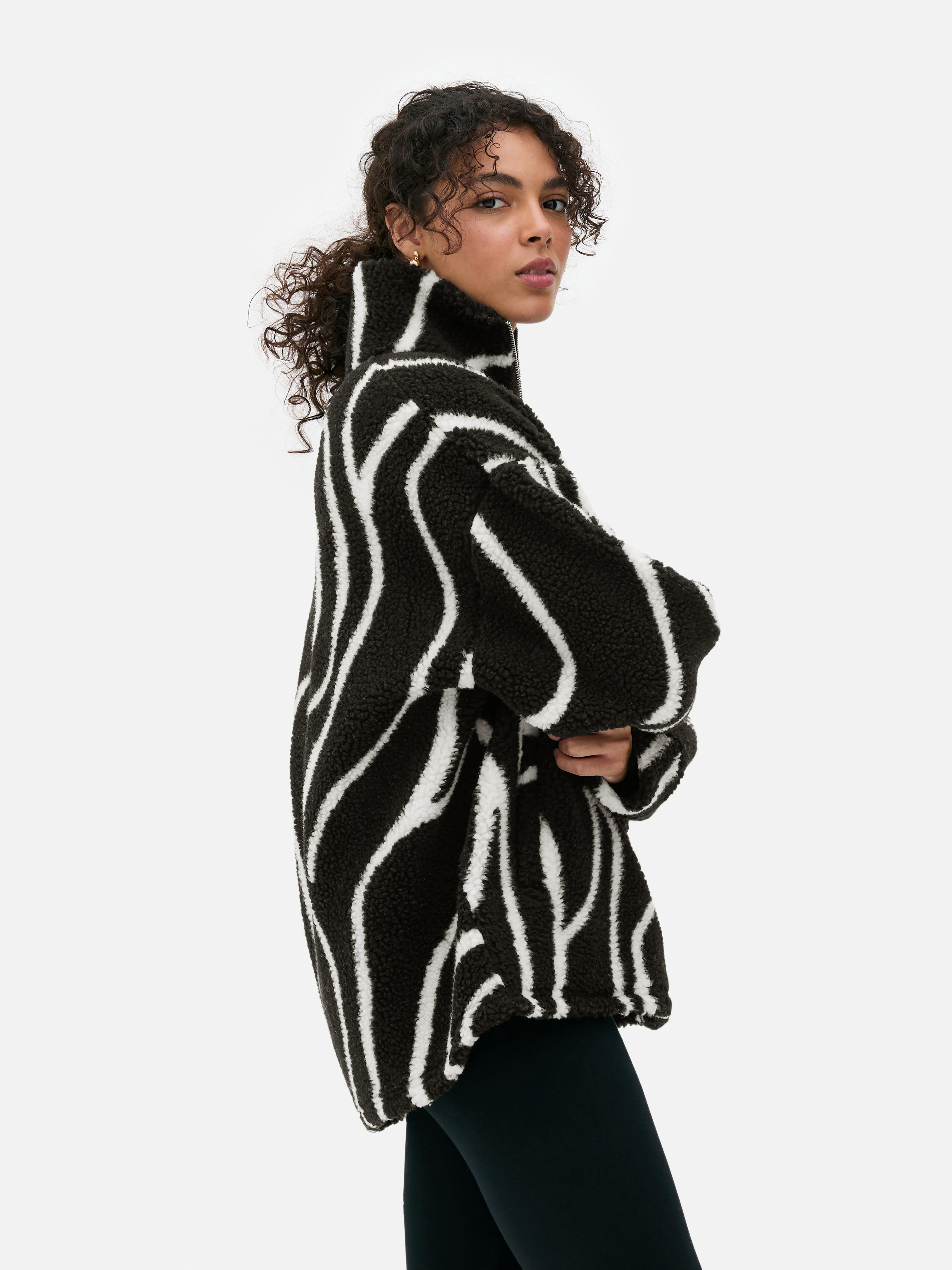 Printed Half Zip Borg Fleece