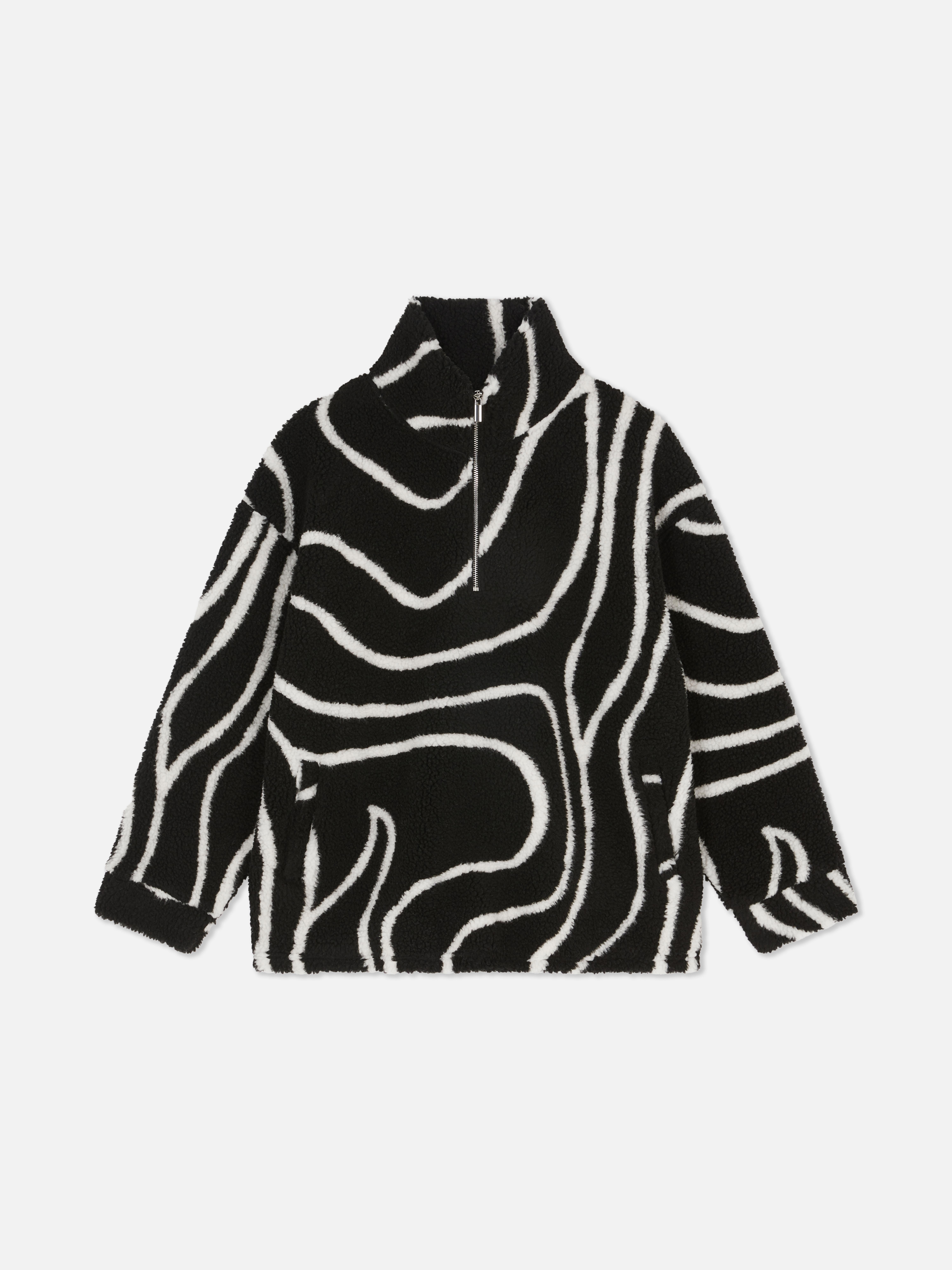 Printed Half Zip Borg Fleece