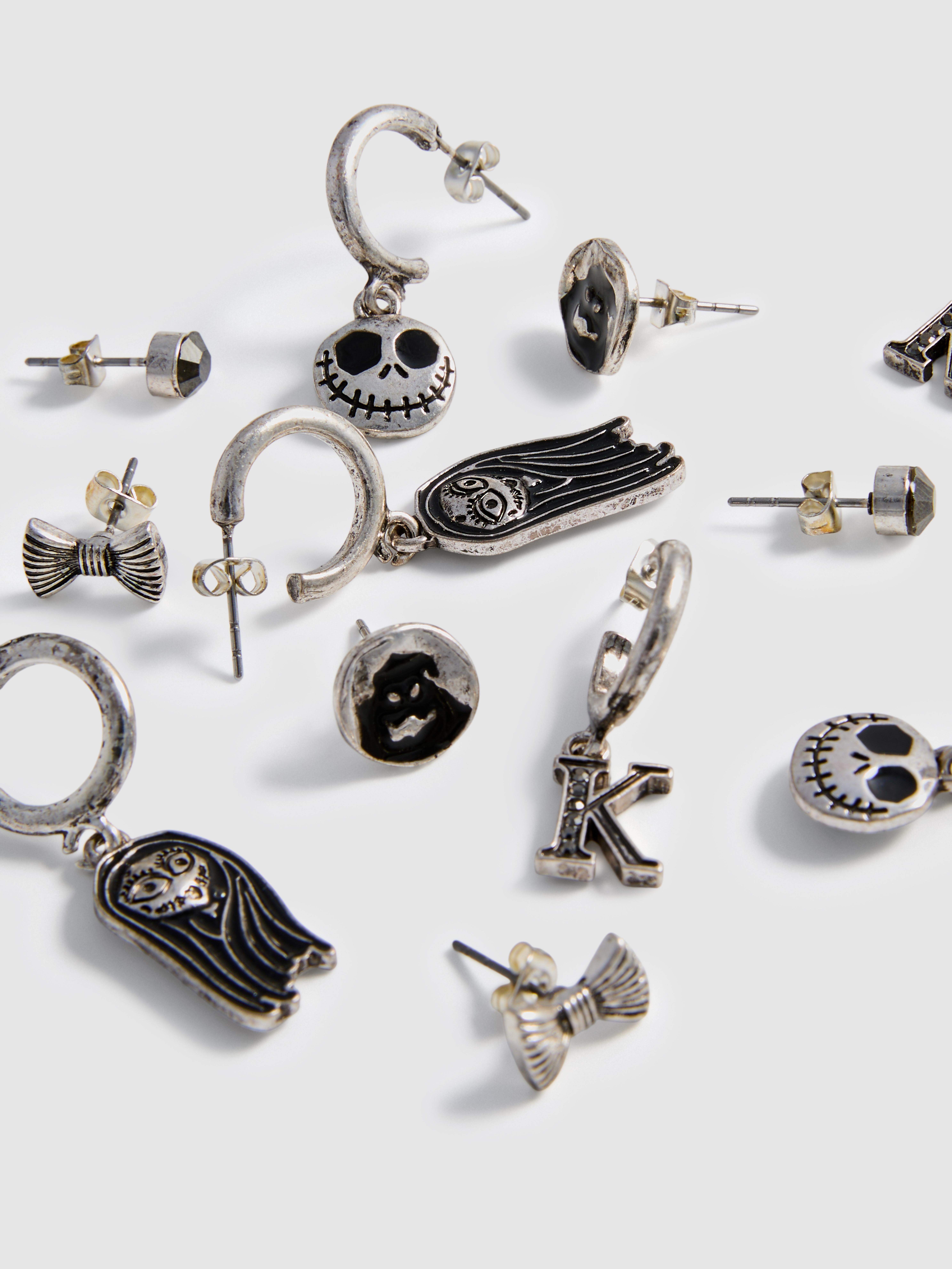 6pk Nightmare Before Christmas Stud and Hoop Earrings