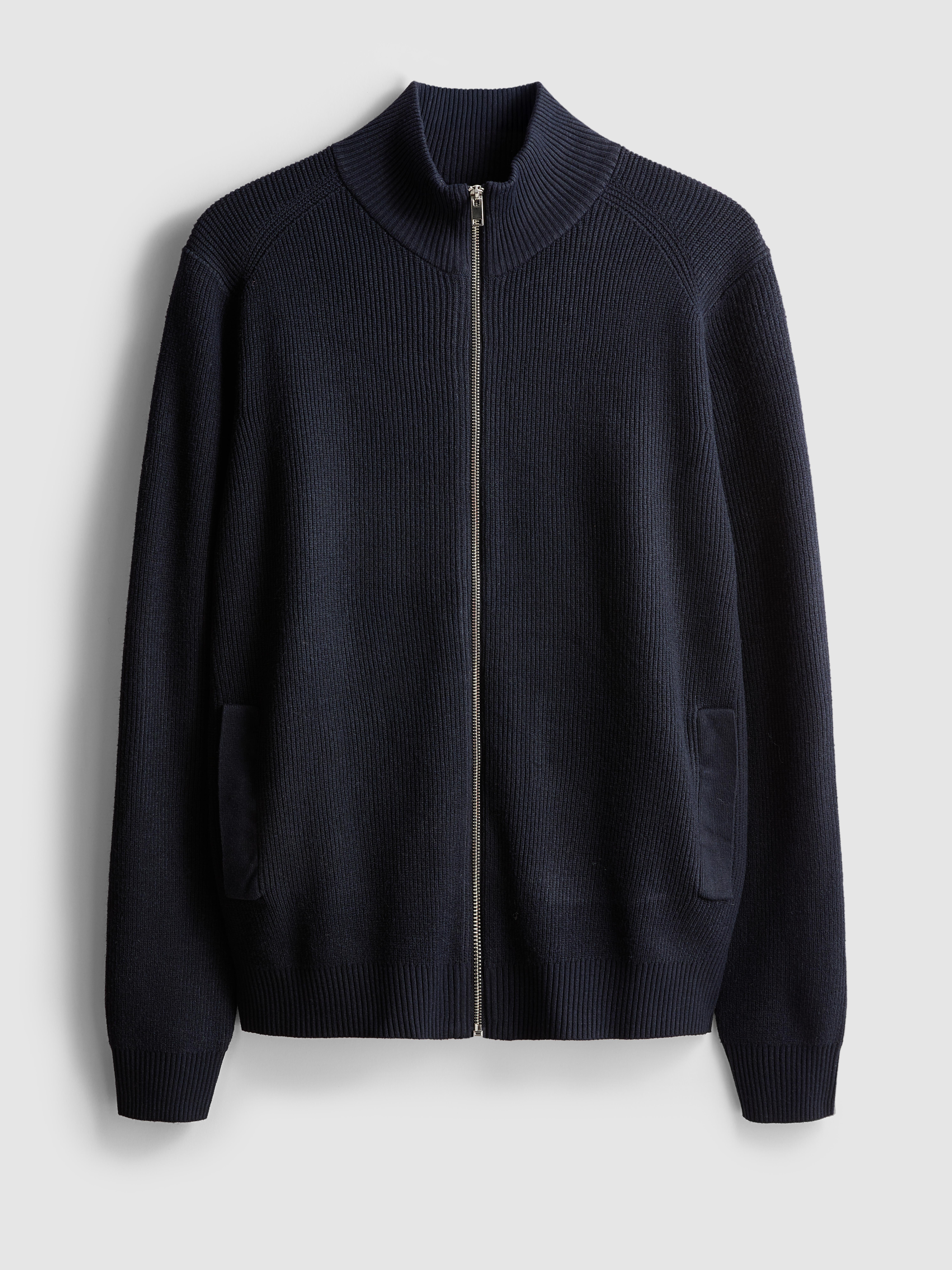 Zip-Up Cardigan Navy