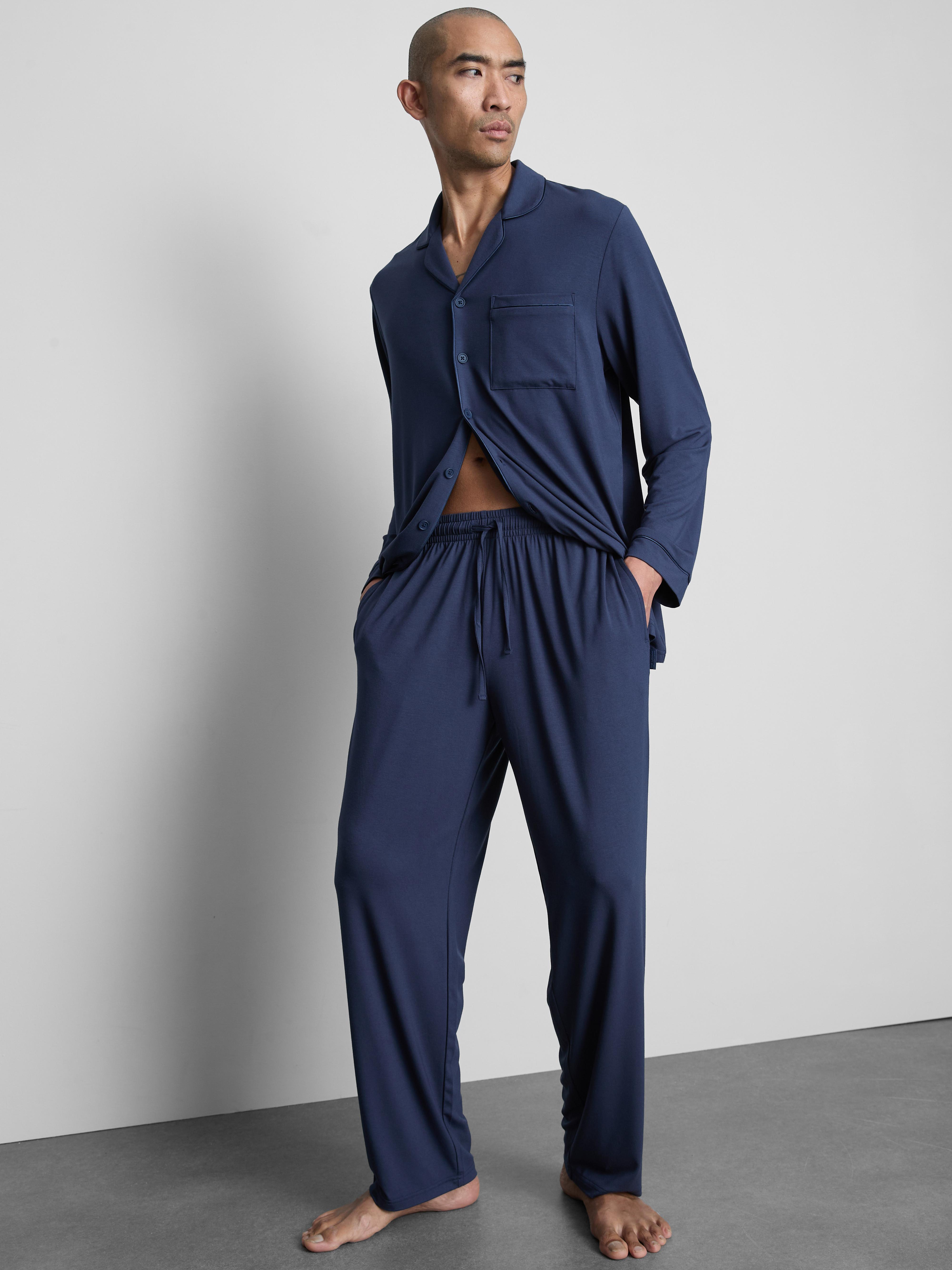 Men's Navy Straight-Leg Pajama Bottoms
