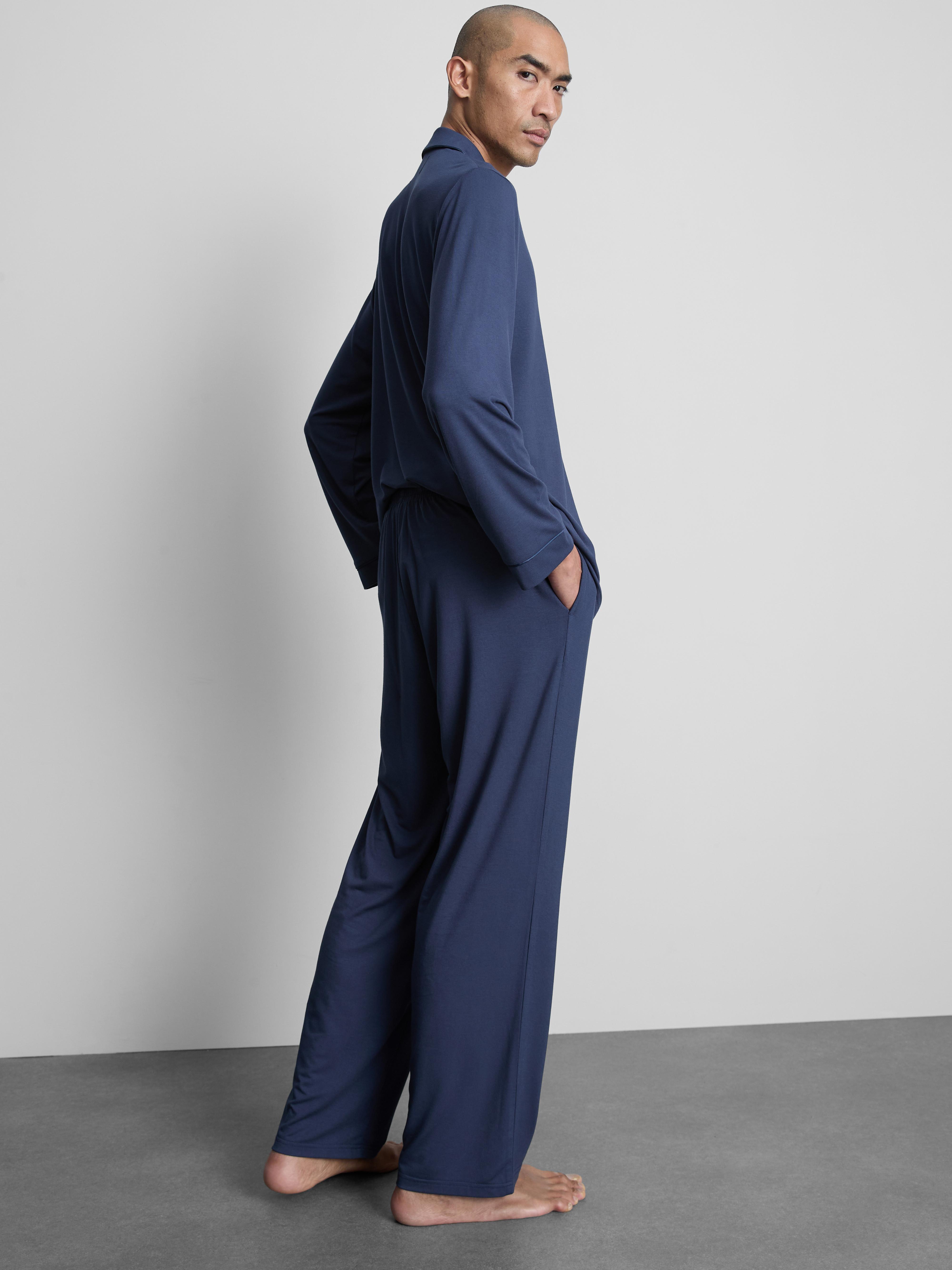 Men's Navy Straight-Leg Pajama Bottoms