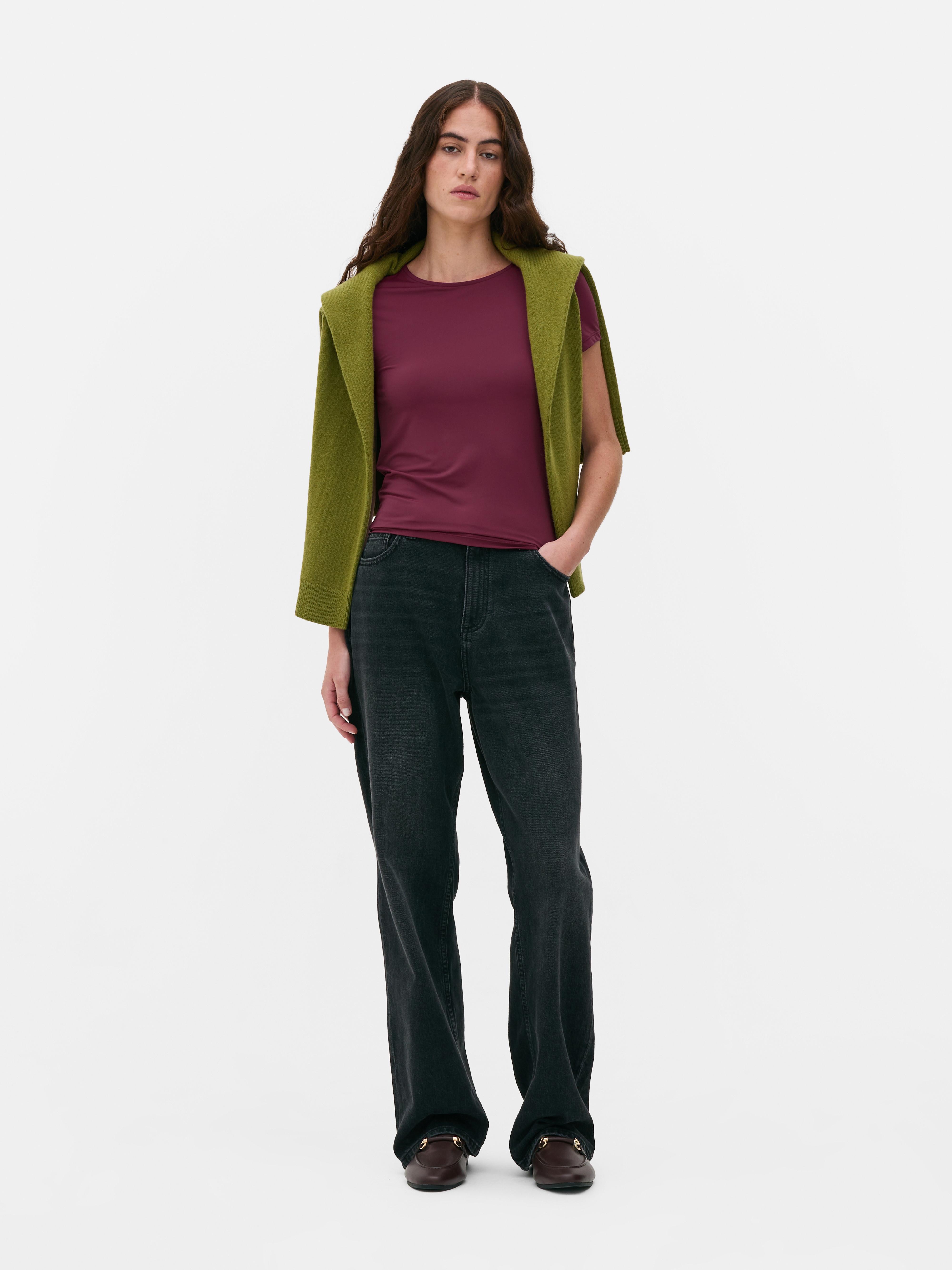 Camiseta de cuello redondo tipo segunda piel