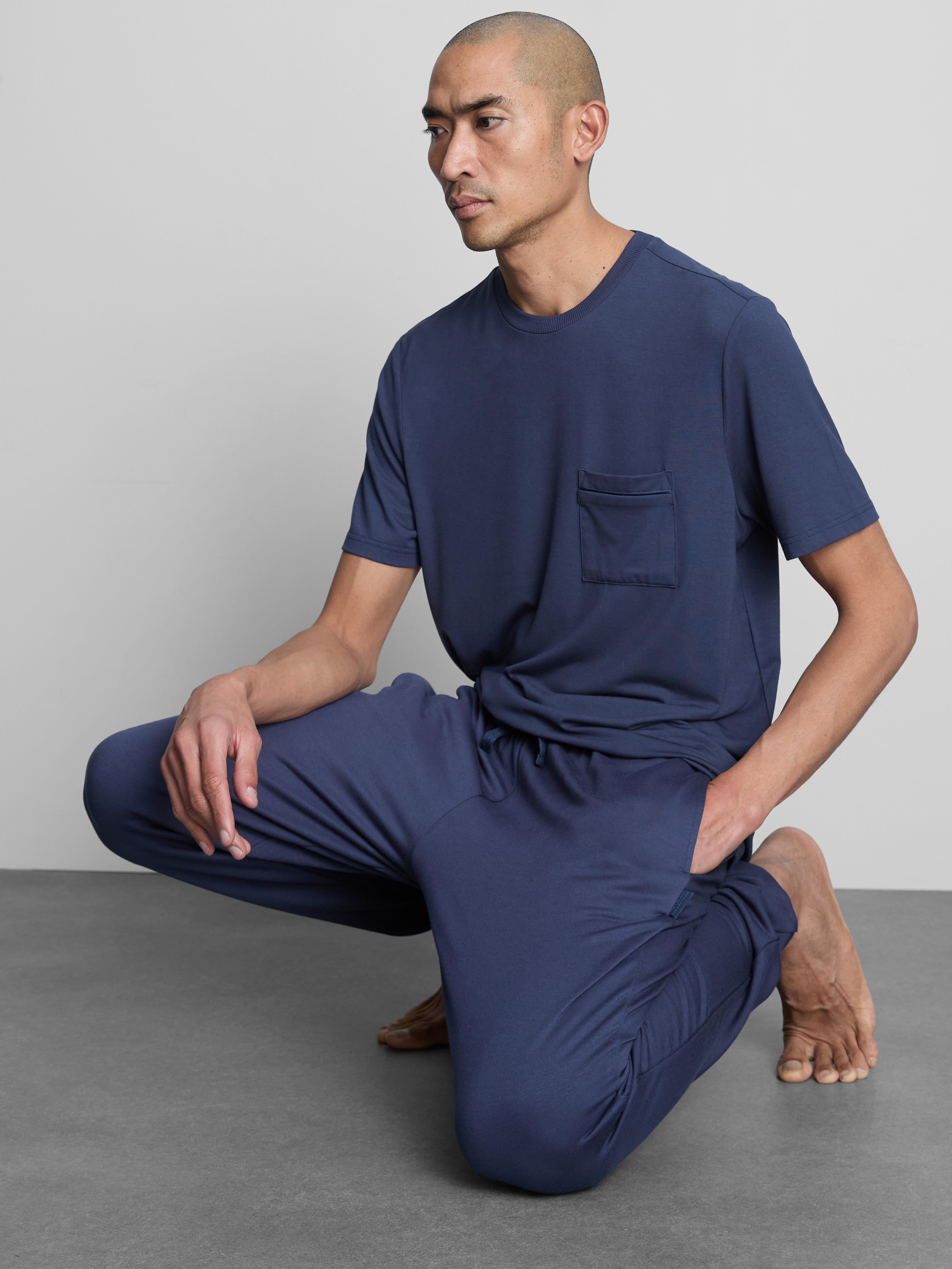 Men's Navy Short Sleeve Pajama Top