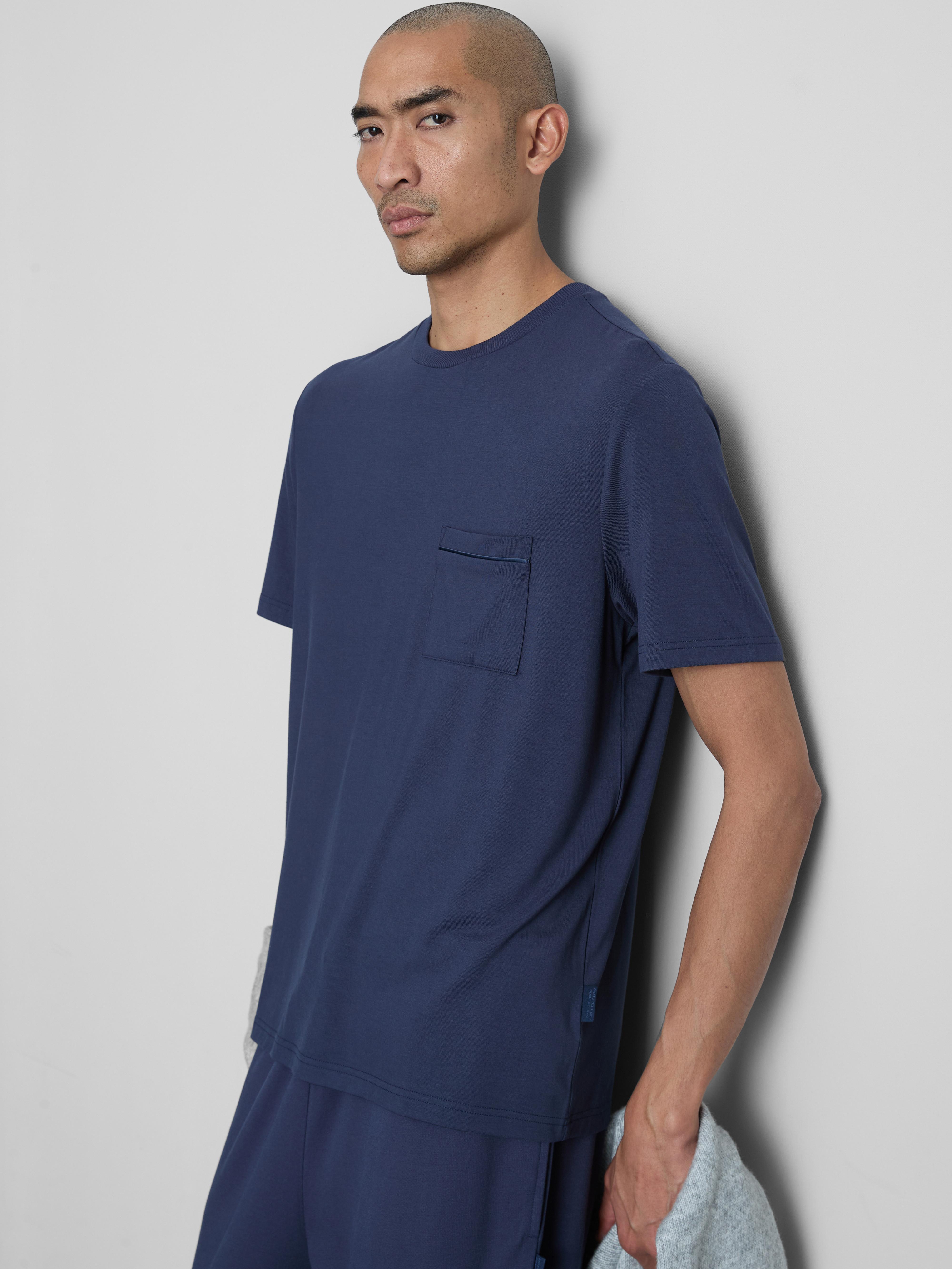 Men's Navy Short Sleeve Pajama Top
