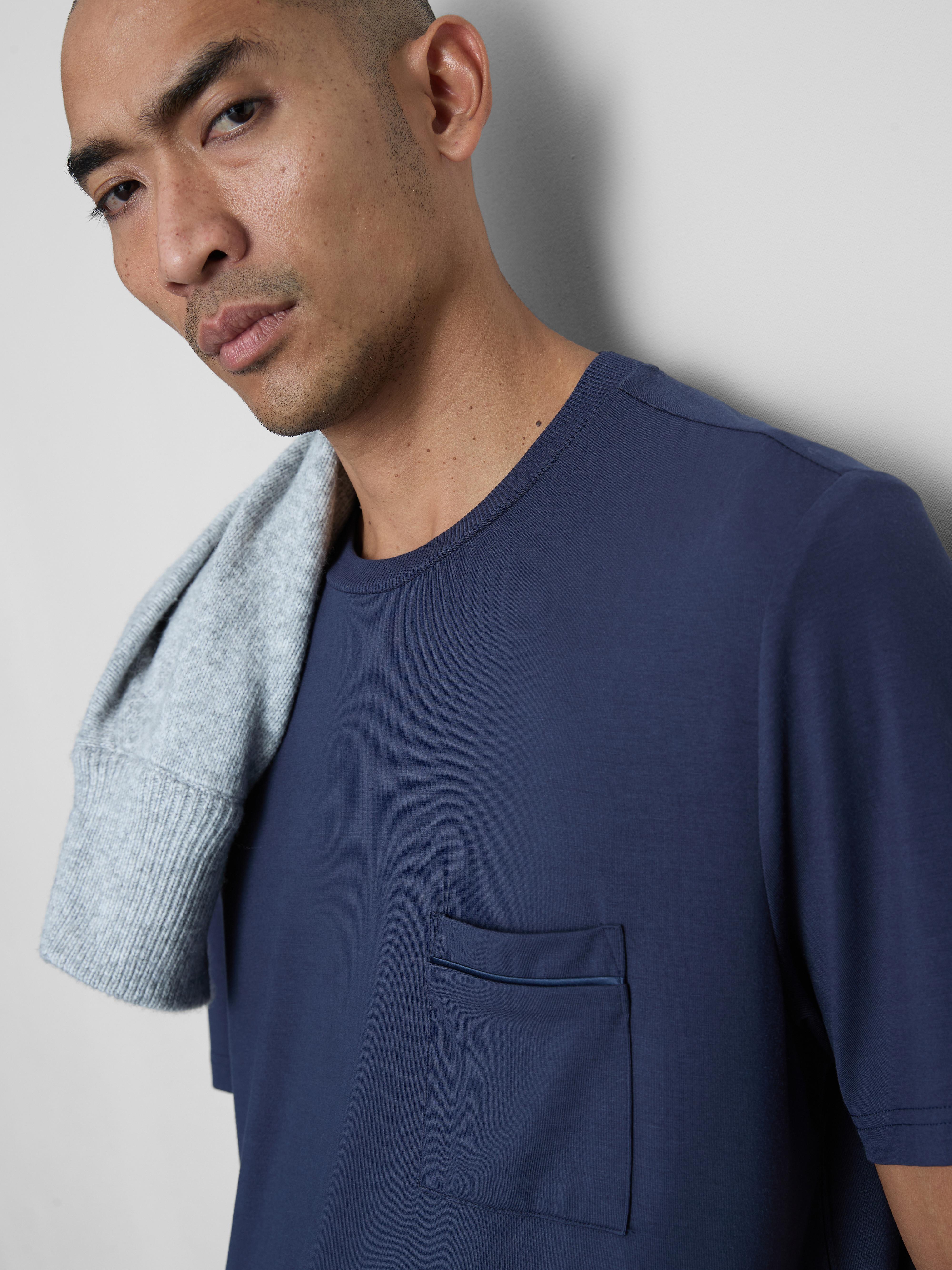 Men's Navy Short Sleeve Pajama Top