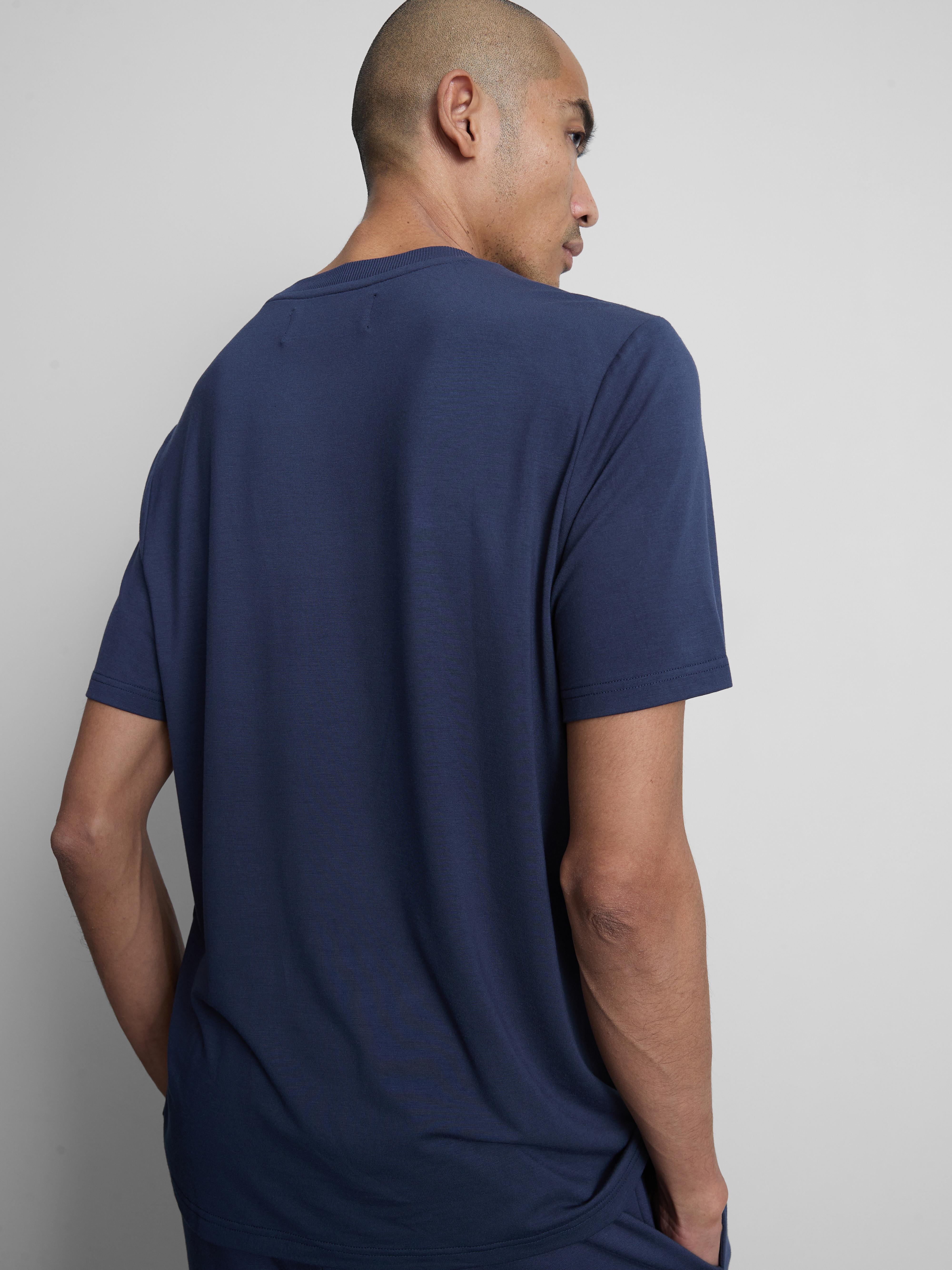 Men's Navy Short Sleeve Pajama Top