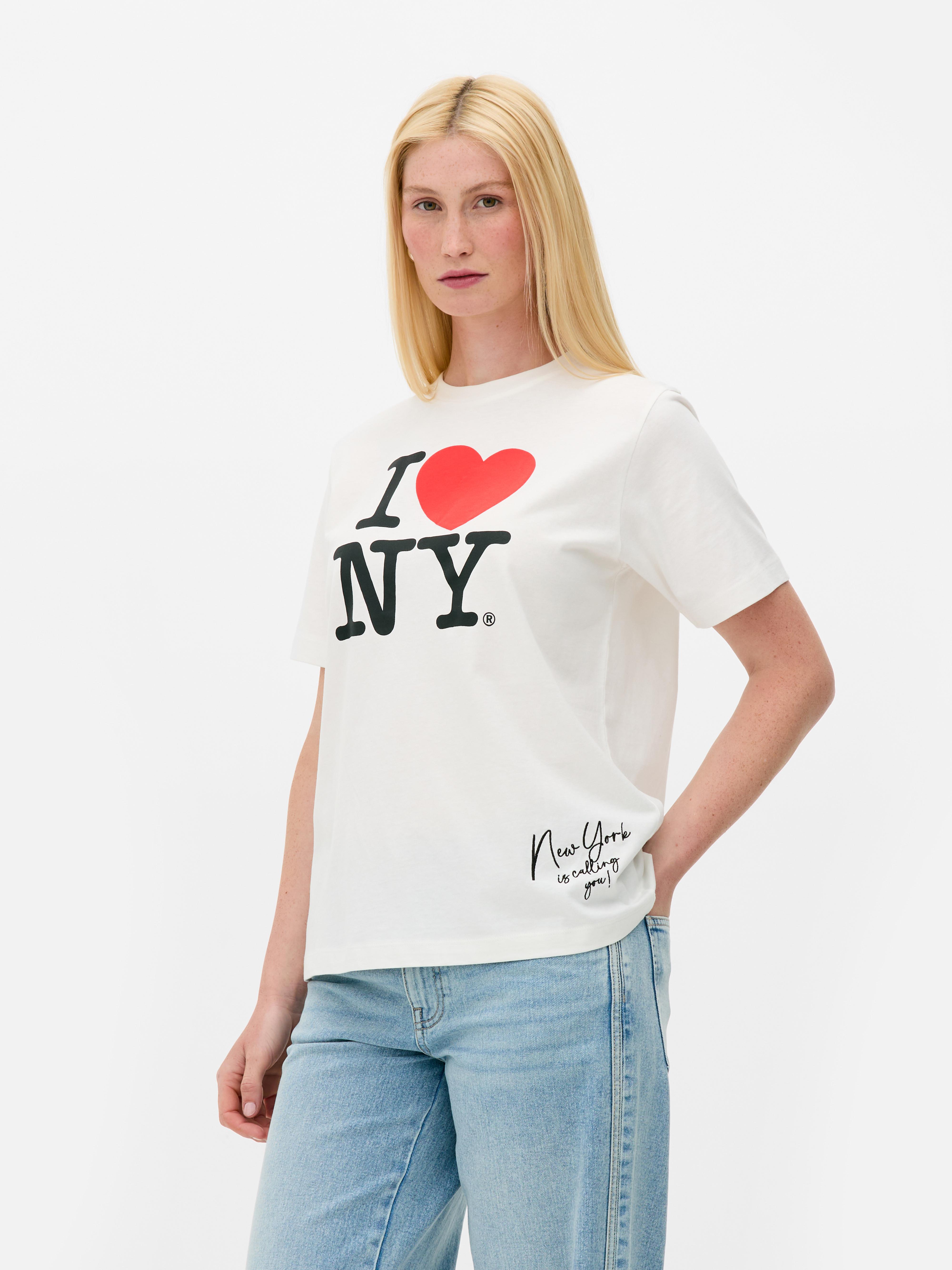T-shirt classique à col ras-du-cou I Love NY