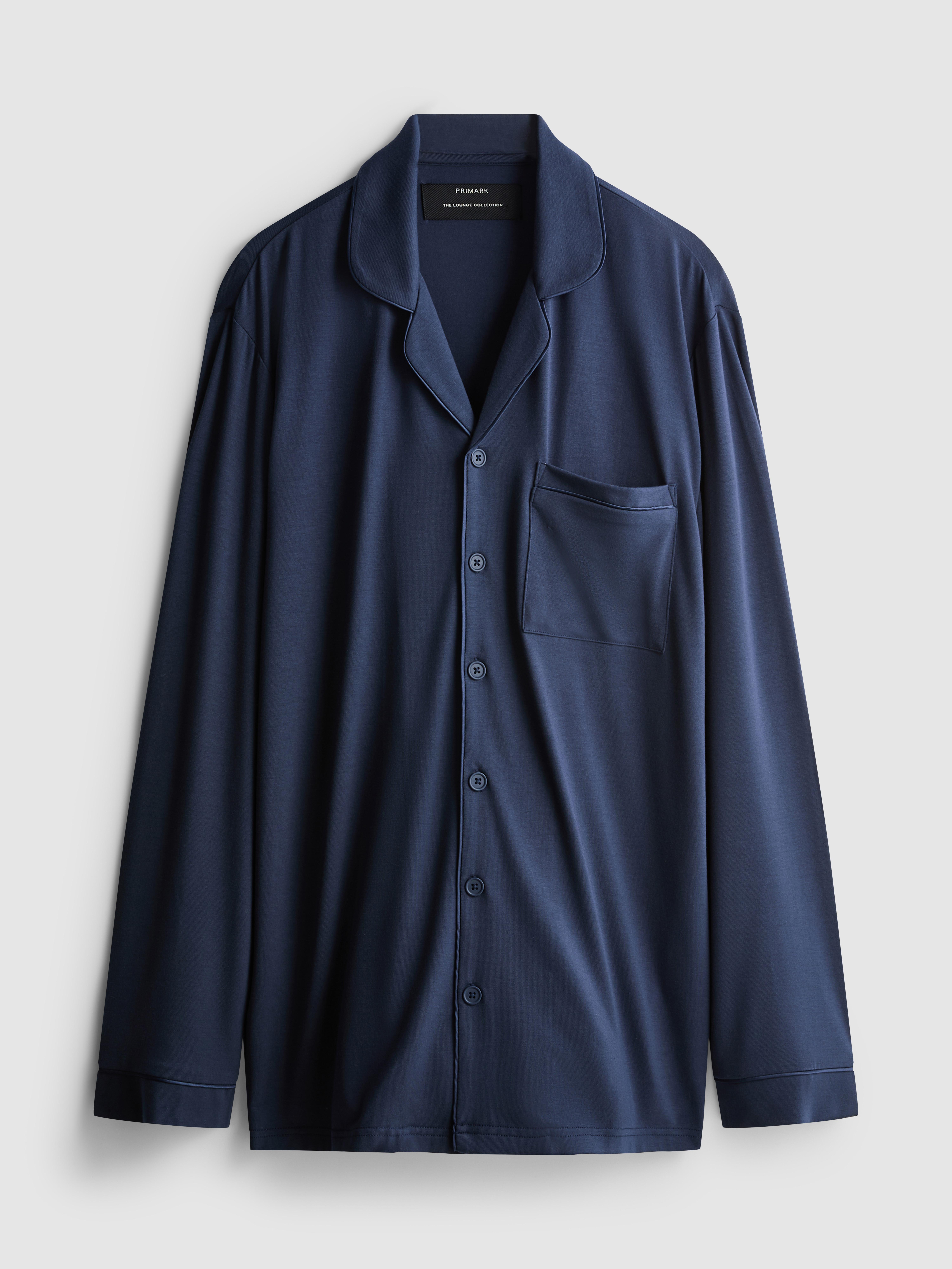 Men's Navy Button-Up Pajama Top