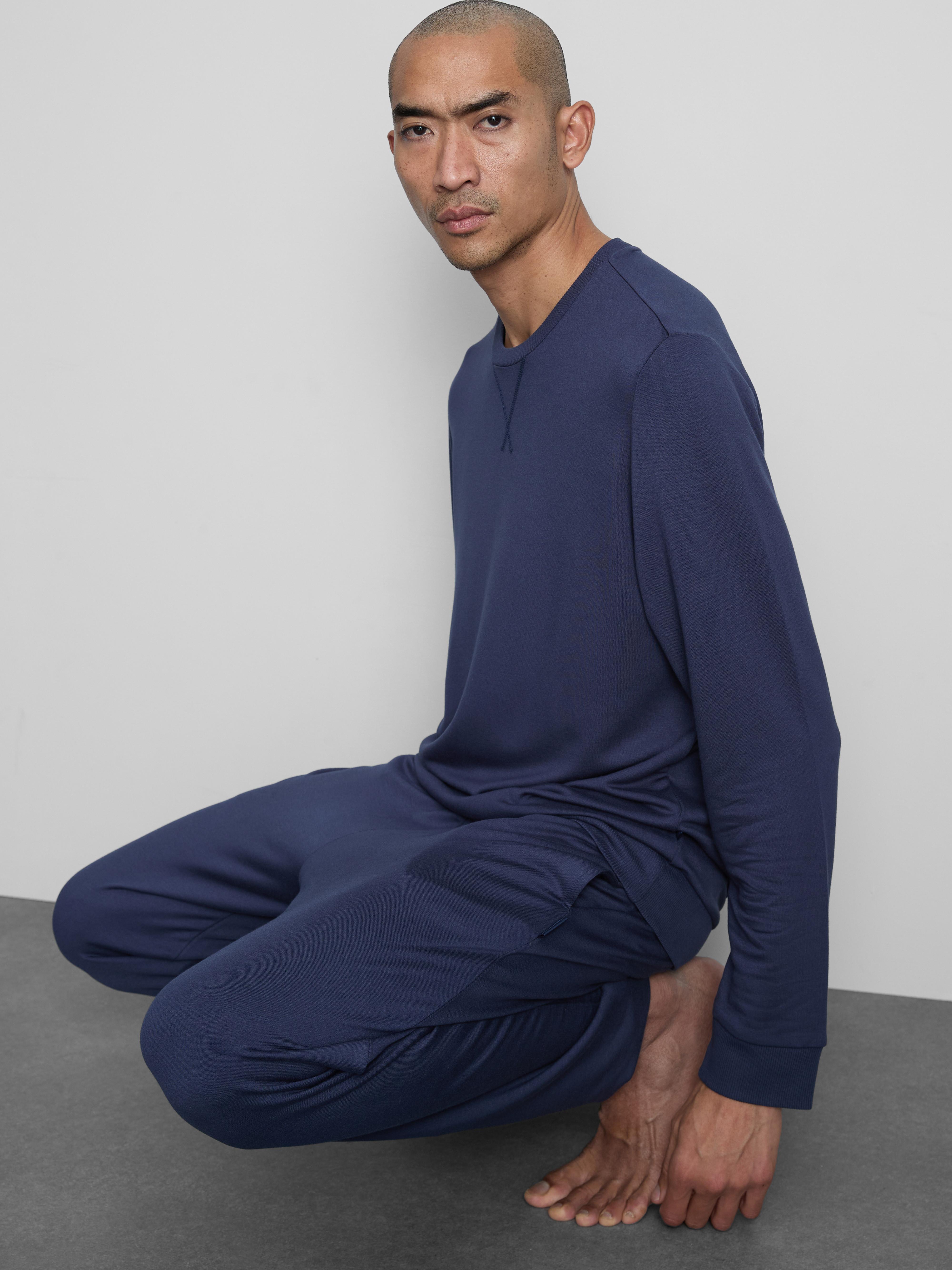 Men's Navy Long Sleeve Pajama Top