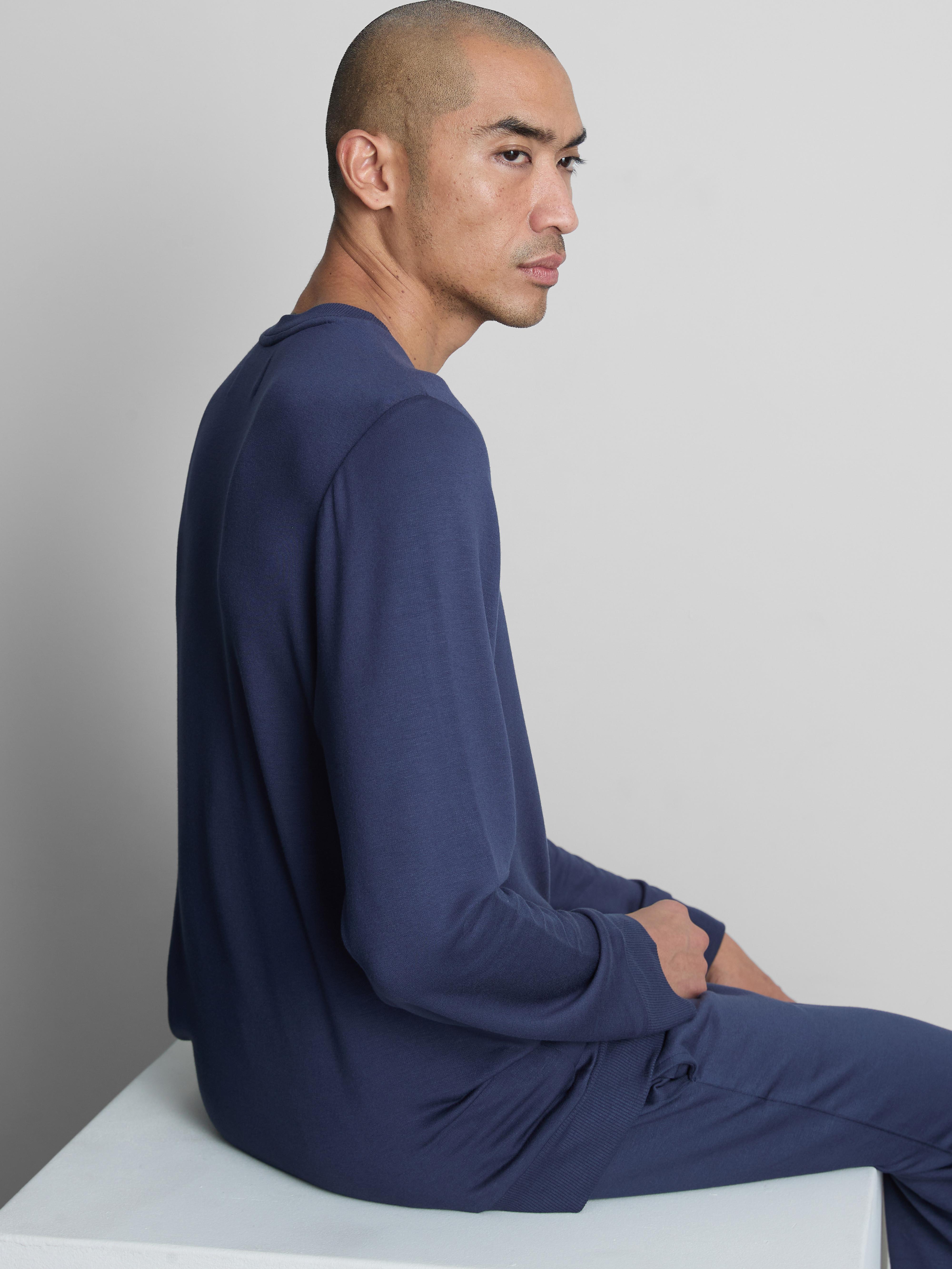 Men's Navy Long Sleeve Pajama Top