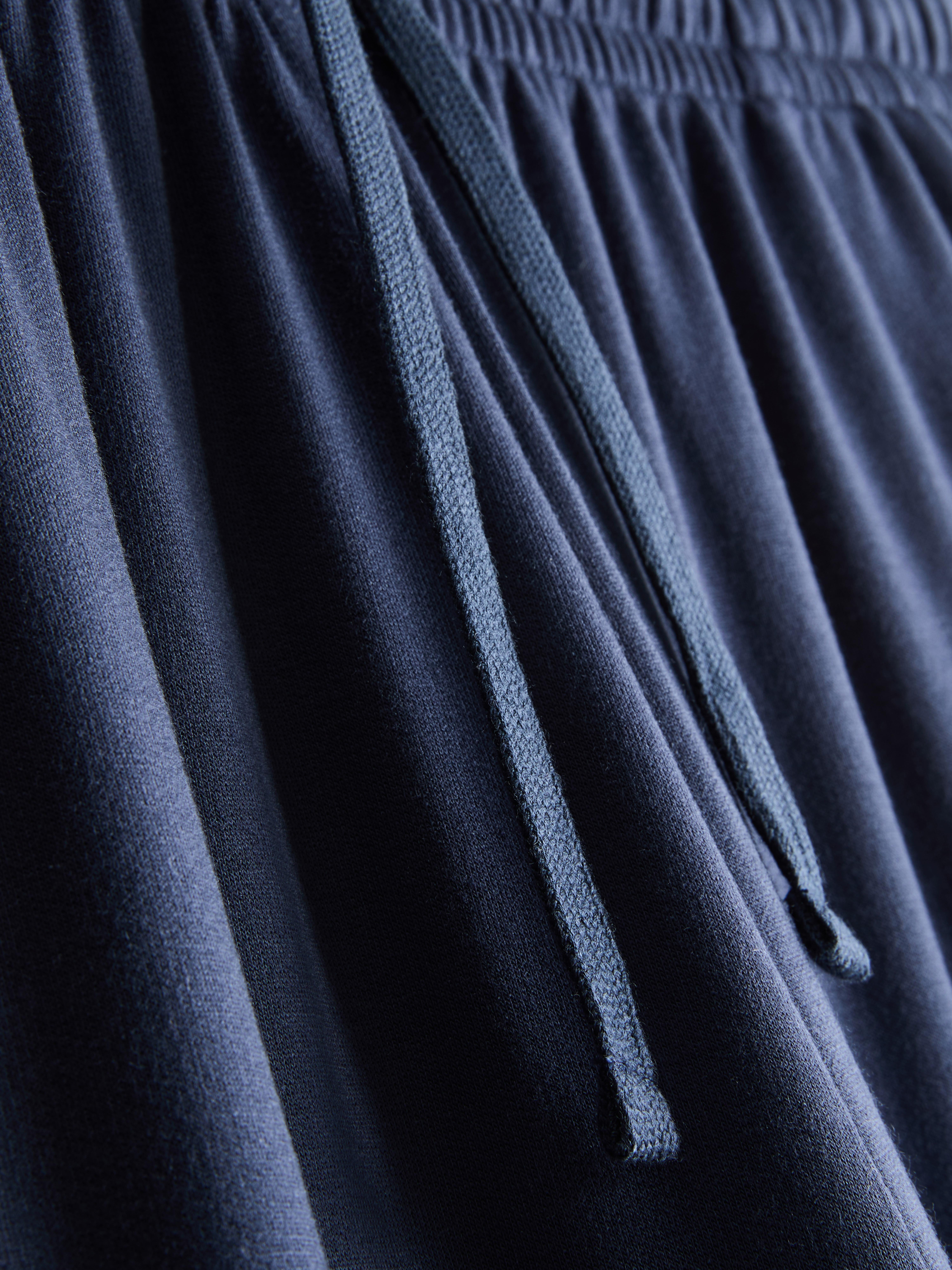 Men's Navy Cuffed-Leg Drawstring Pajama Bottoms