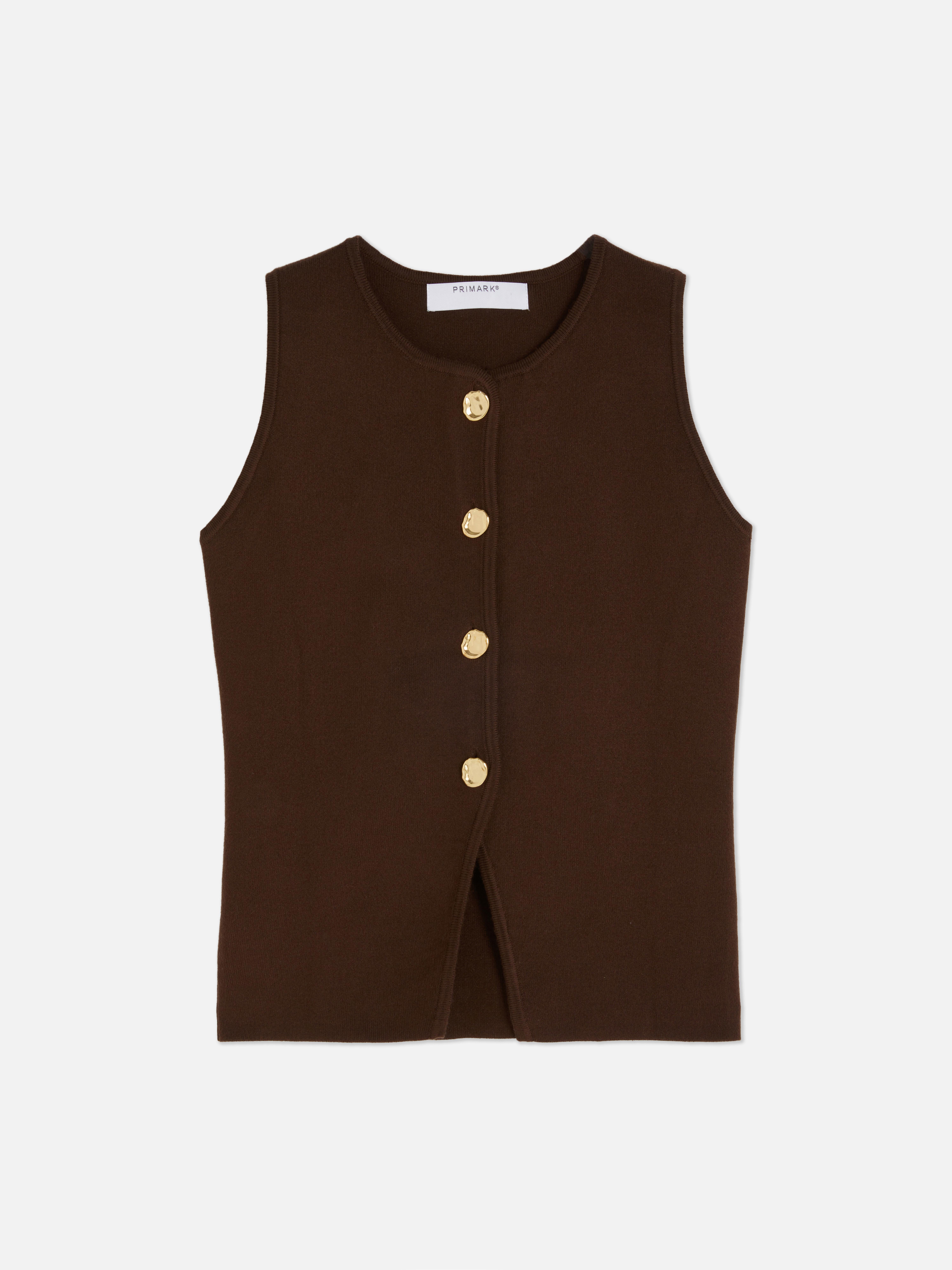 Gilet de costume en maille à boutons dorés