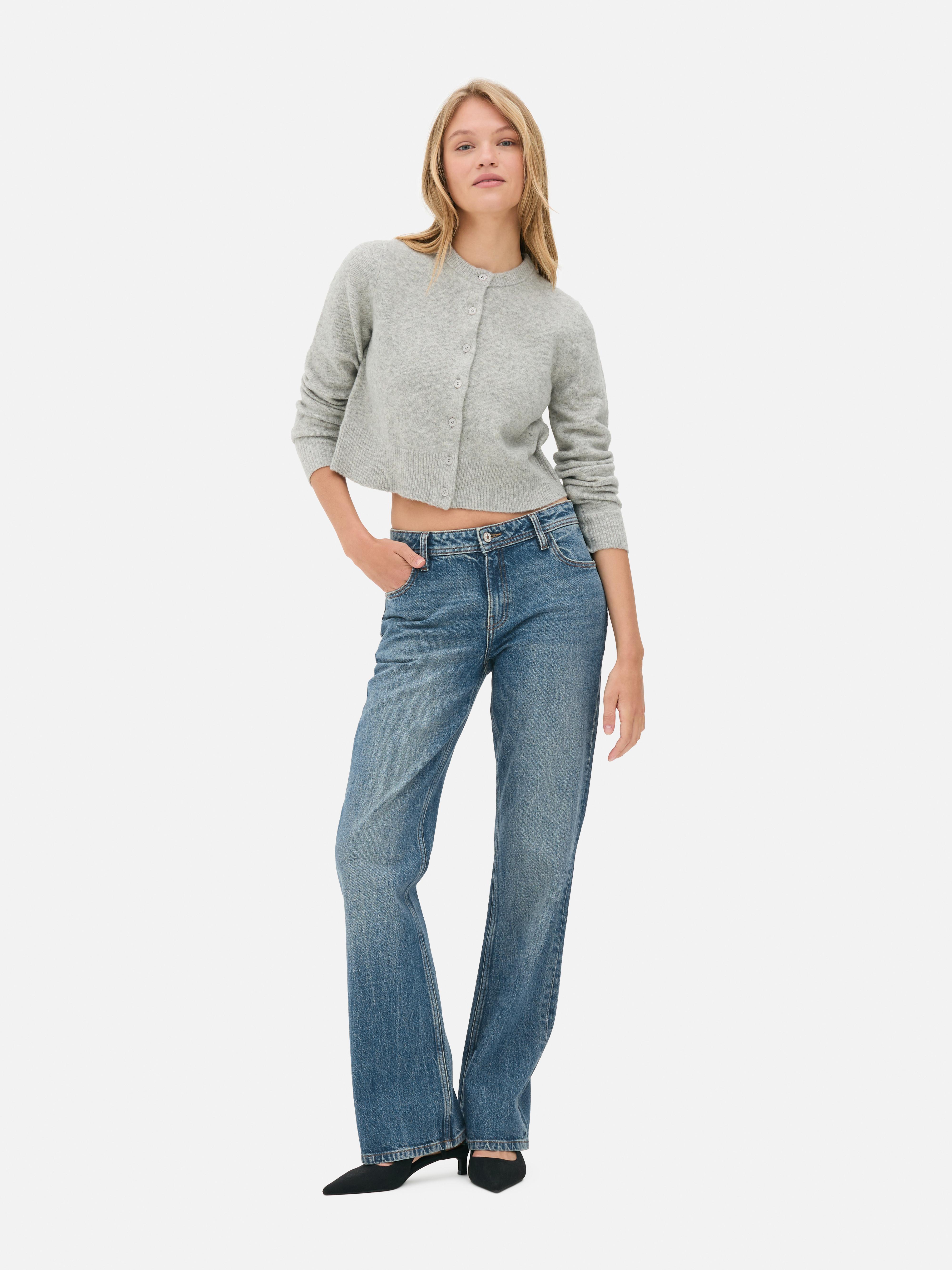 Calças ganga bootcut cintura média