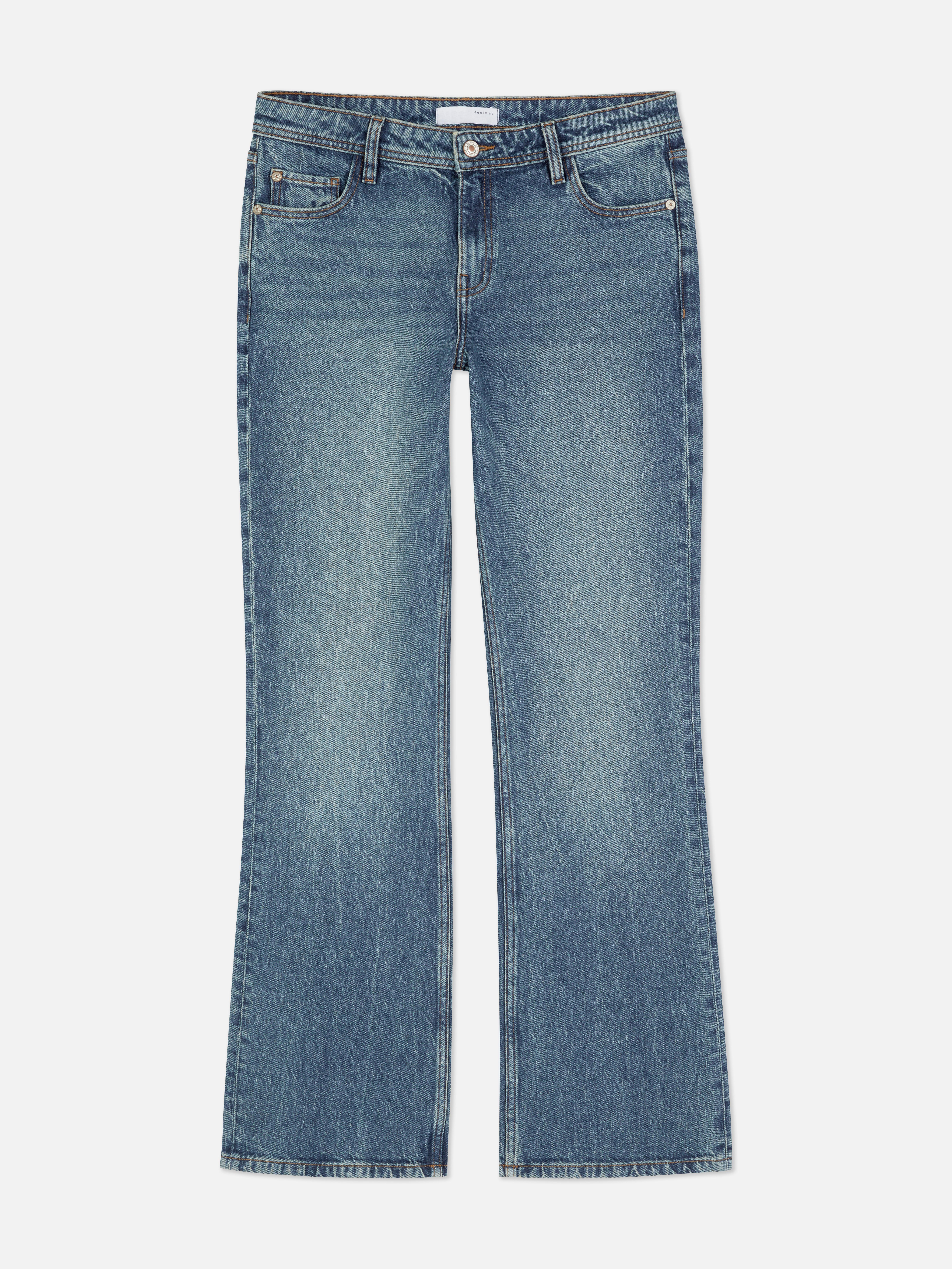 Calças ganga bootcut cintura média