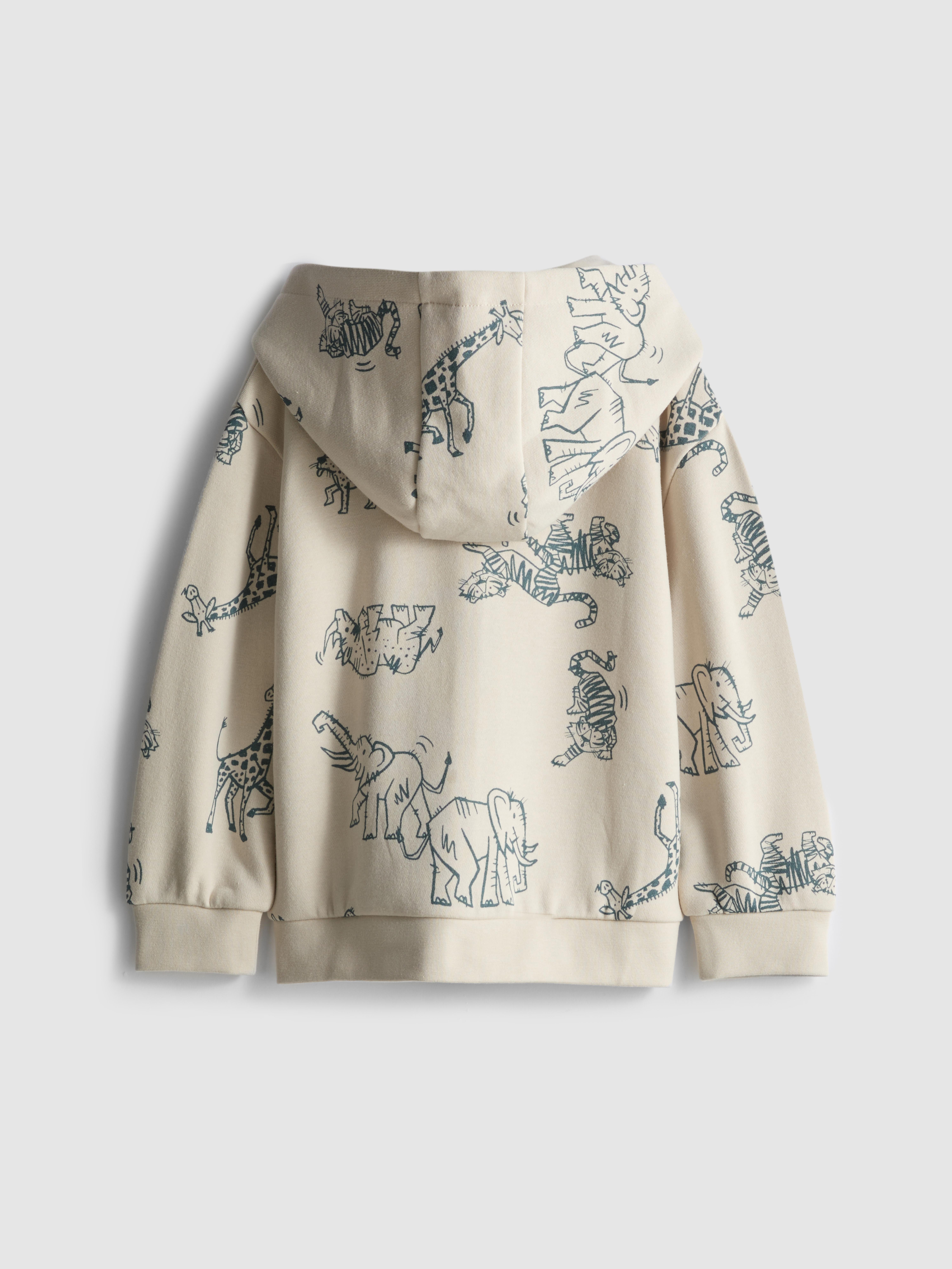 Boys Stone 1.5-8yrs | Zip-Up Graphic Hoodie