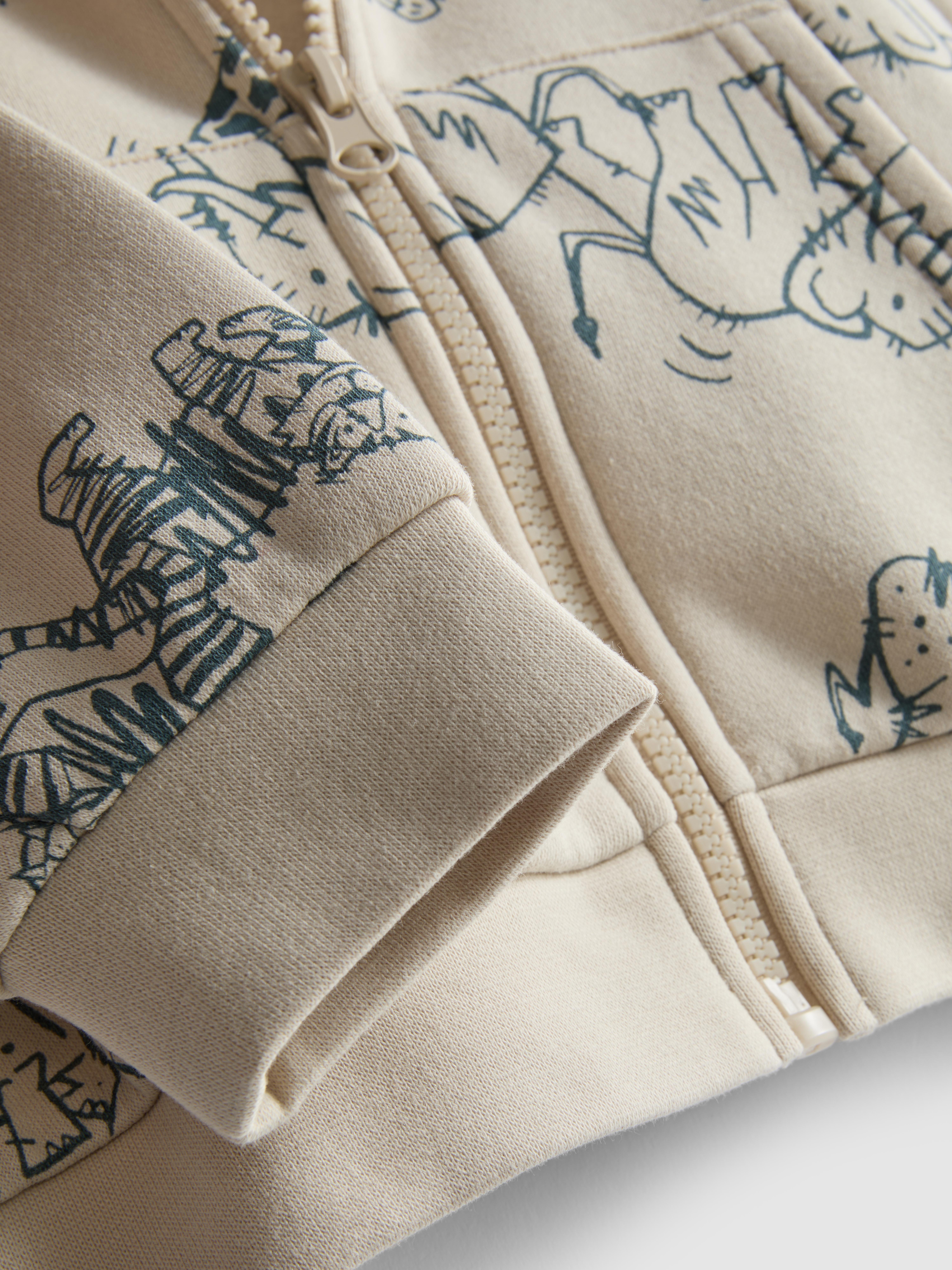 Boys Stone 1.5-8yrs | Zip-Up Graphic Hoodie