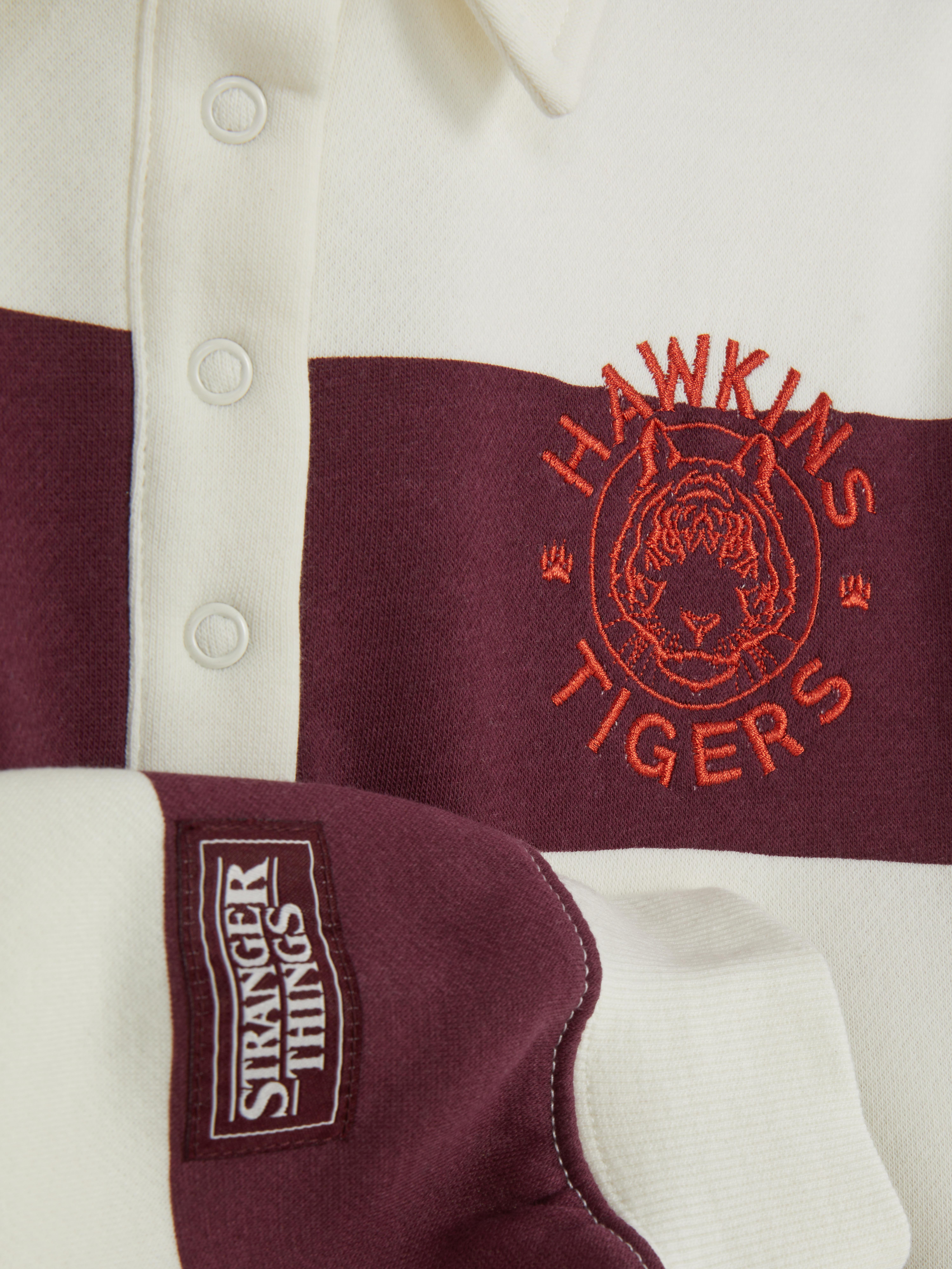 7-15 jr | Gestreept rugbyshirt Stranger Things
