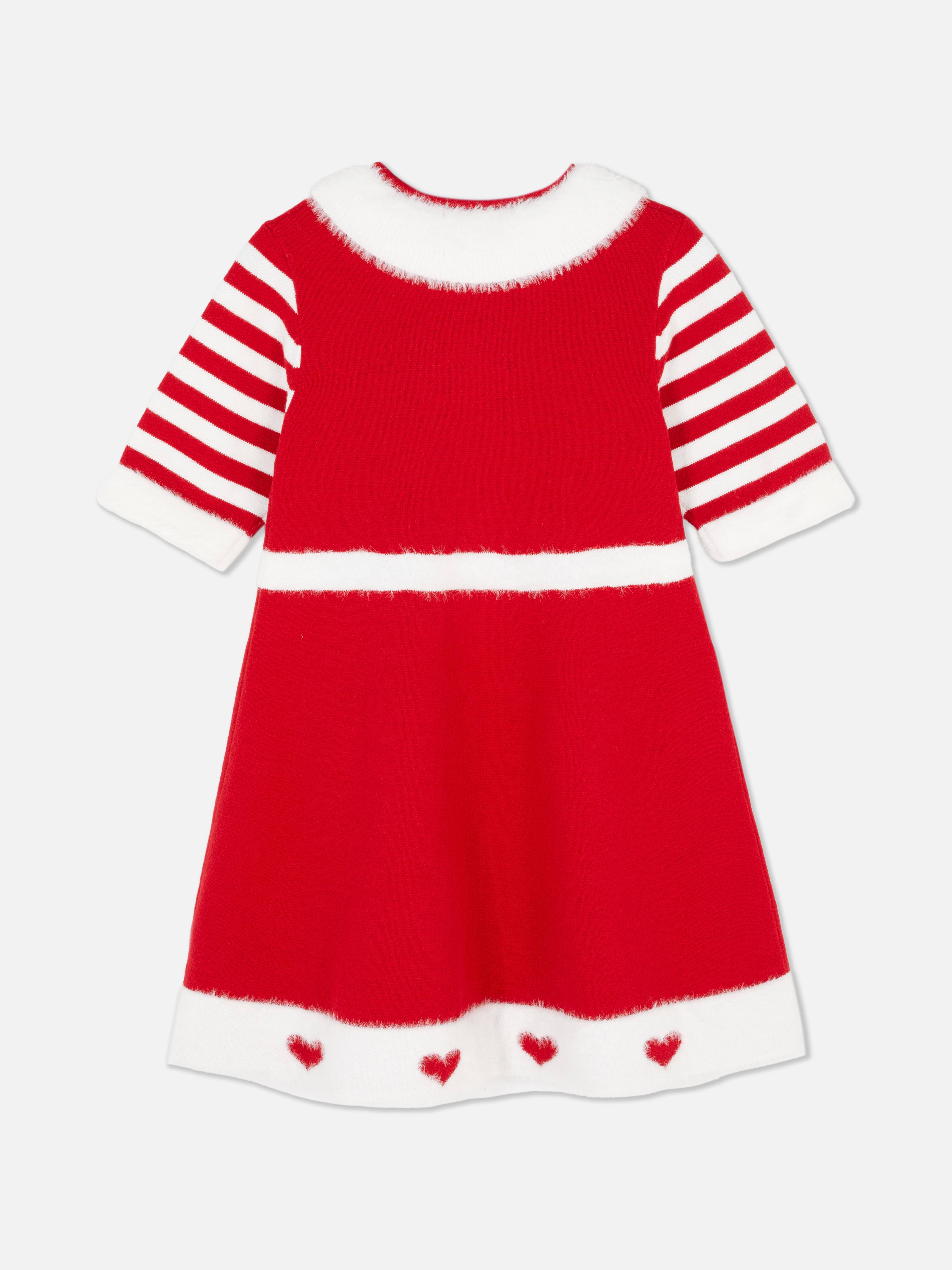 3–12 Jahre | Weihnachtsmann-Pulloverkleid und Strumpfhose