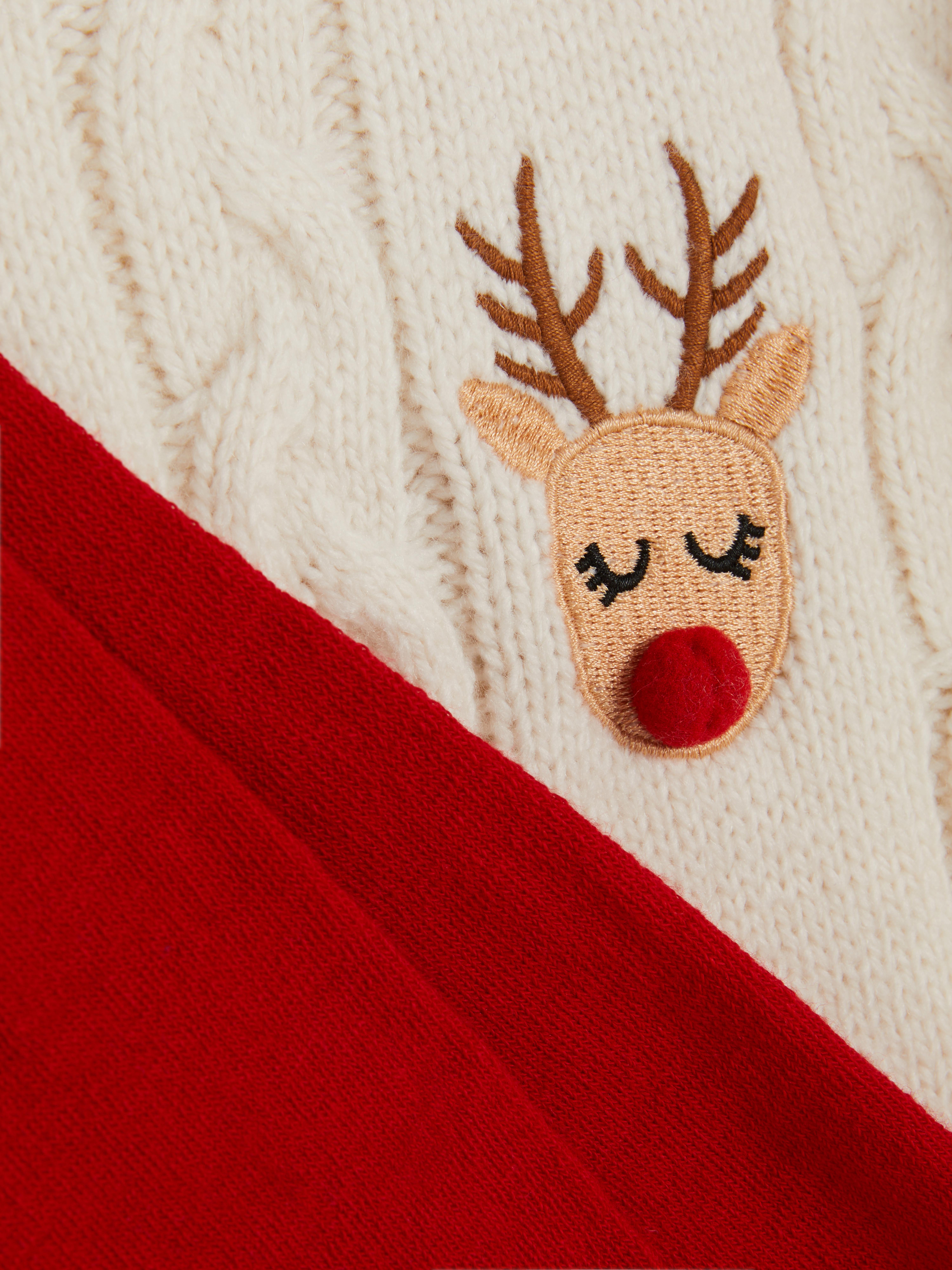 18 mois–8 ans | Robe pull renne de Noël et collants