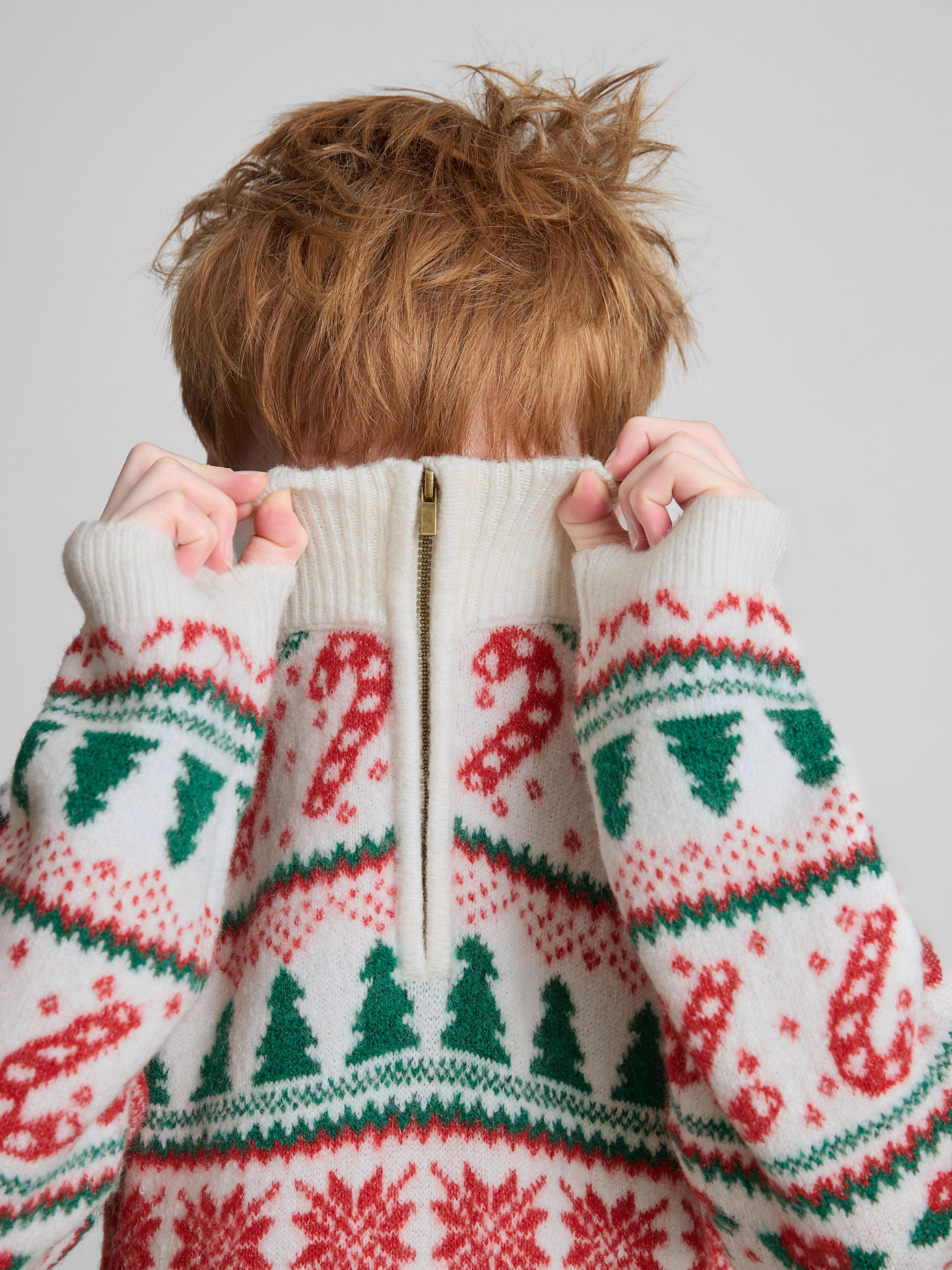 1.5-12yrs | Kid's Candy Cane Fair Isle Family Christmas Jumper