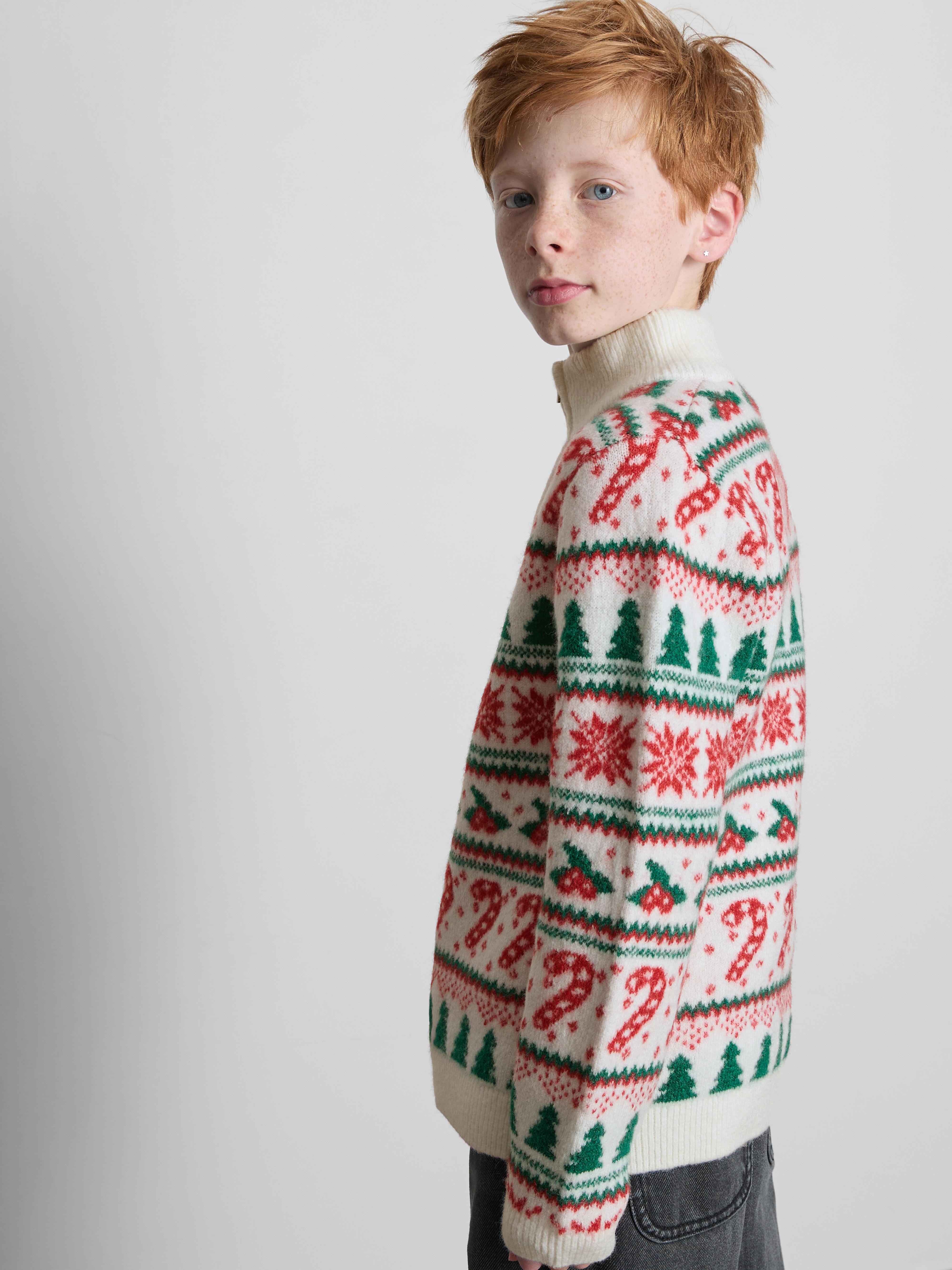 1.5-12yrs | Kid's Candy Cane Fair Isle Family Christmas Jumper