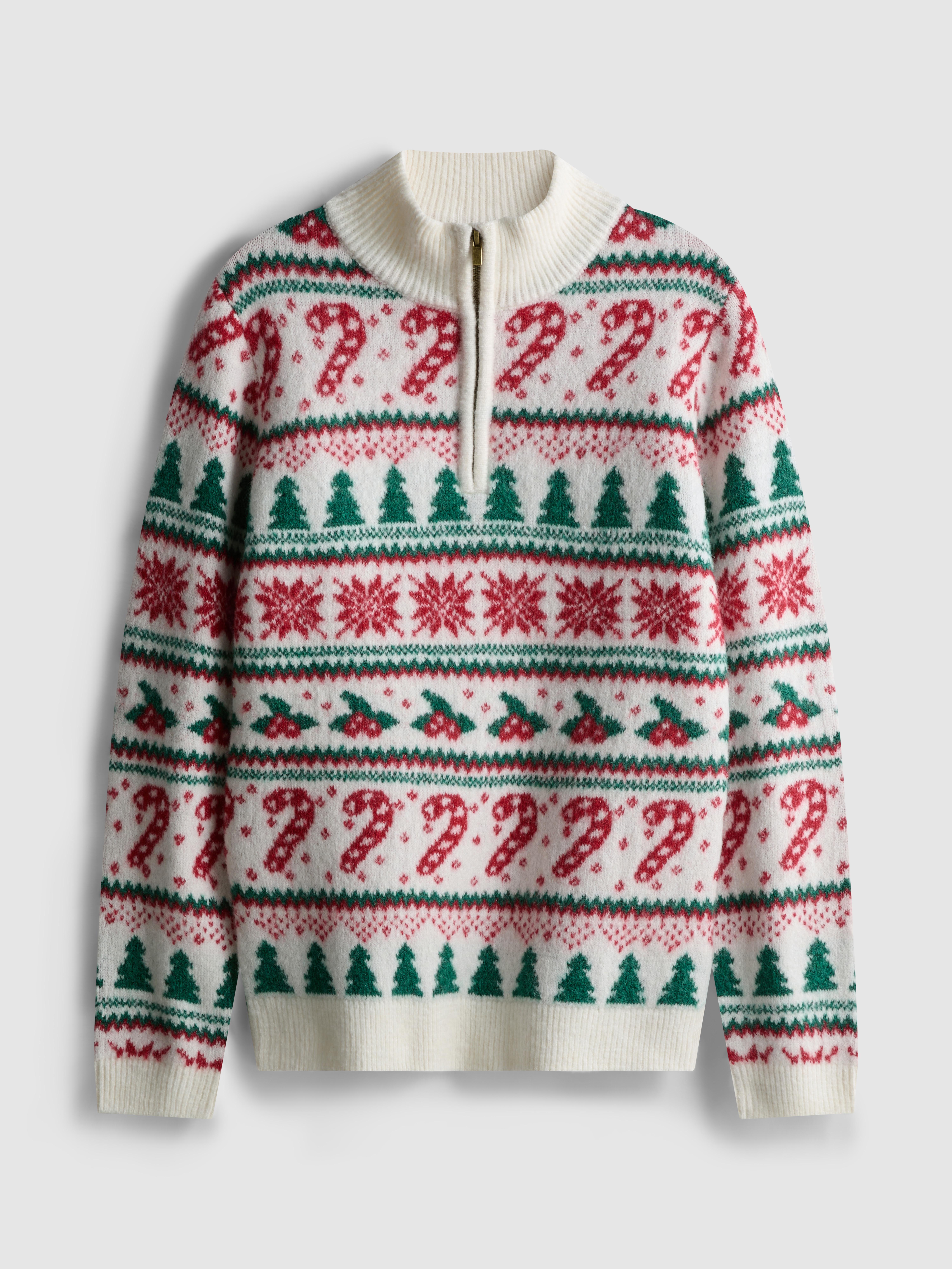 1.5-12yrs | Kid's Candy Cane Fair Isle Family Christmas Jumper