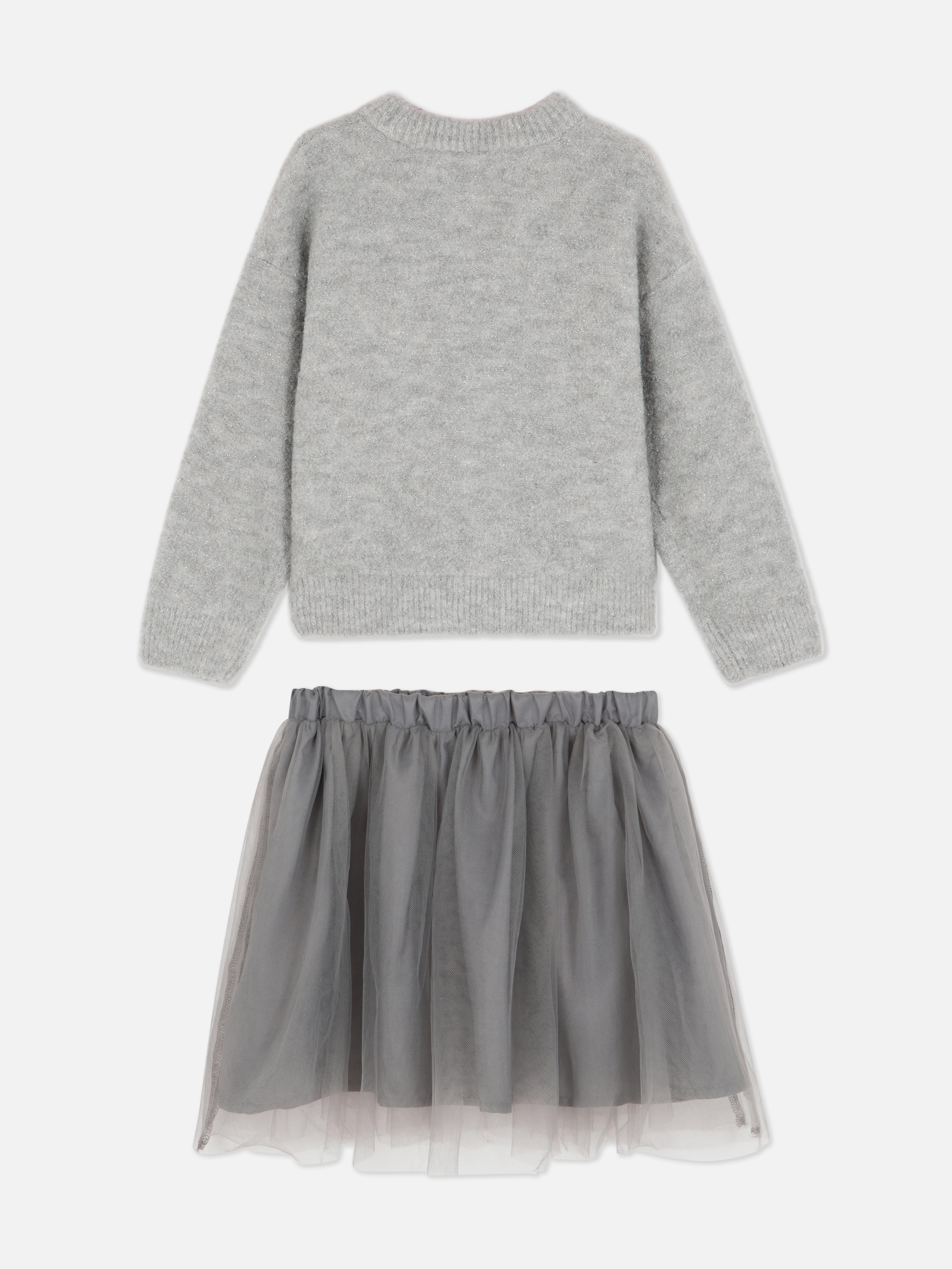1,5–8 Jahre | Pullover mit Paillettenstern und Tutu-Rock im Set