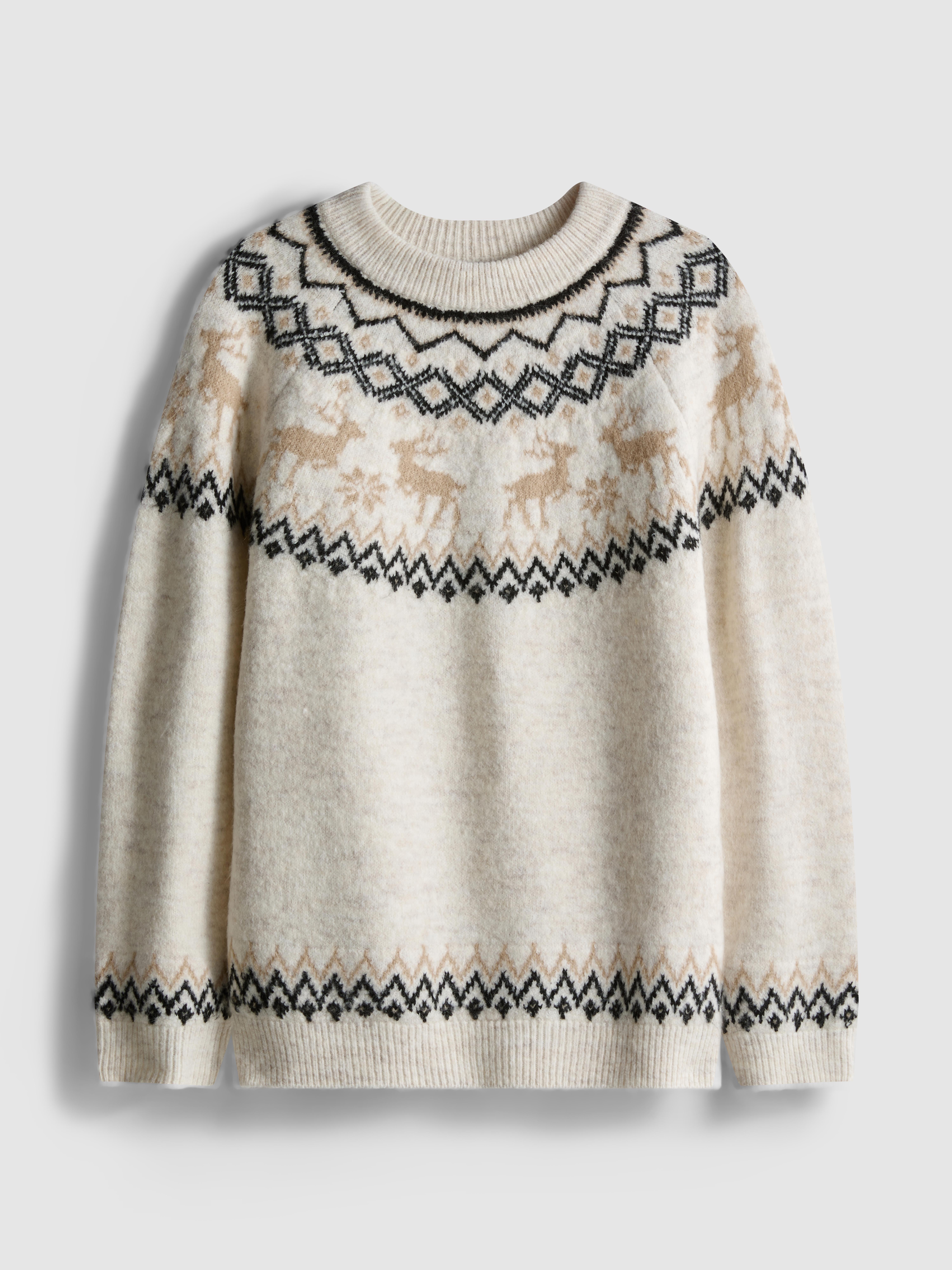 7-15yrs | Kid's Reindeer Fair Isle Family Christmas Jumper