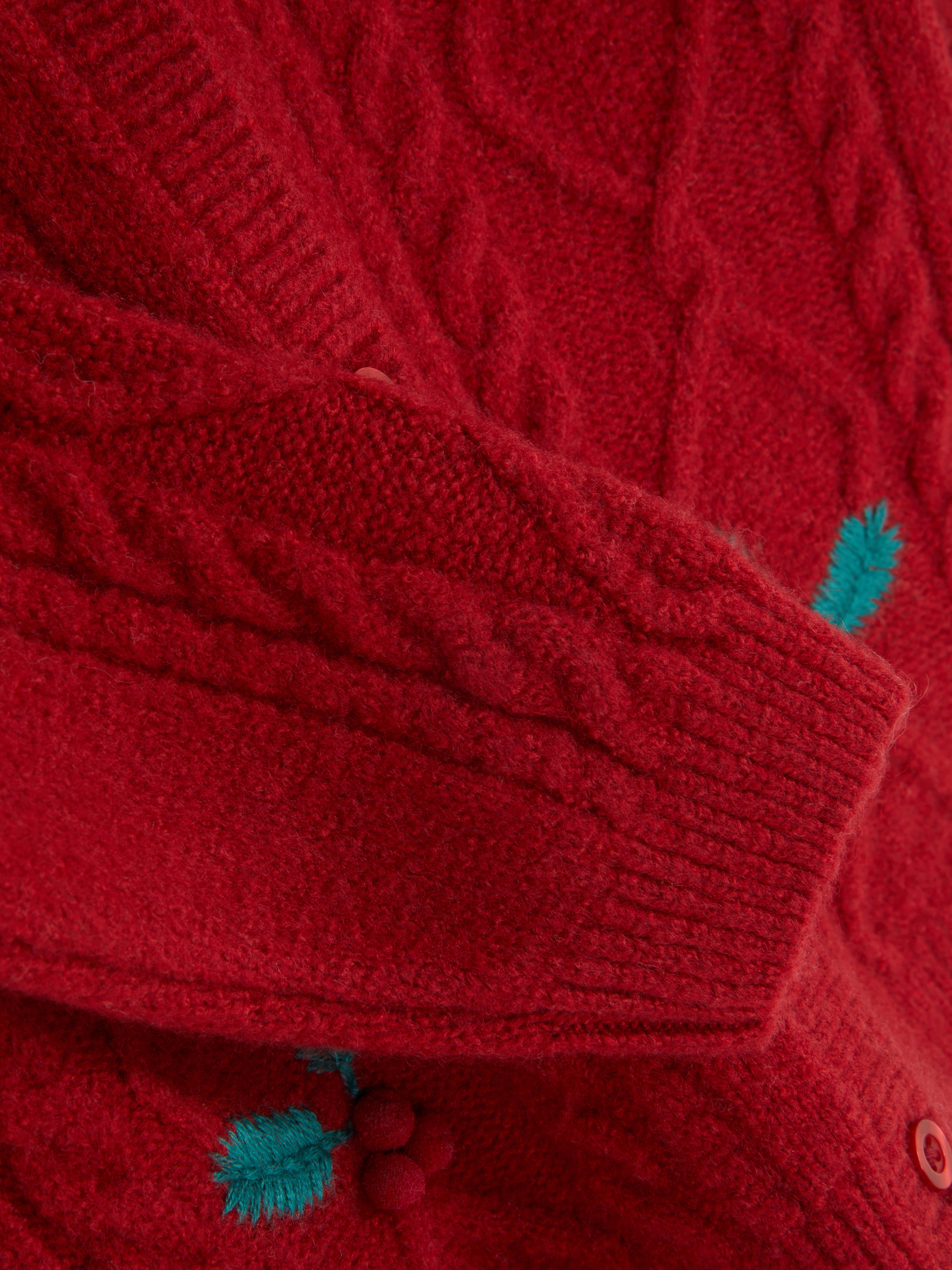 1.5-8yrs | Christmas Holly Cable Knit Cardigan