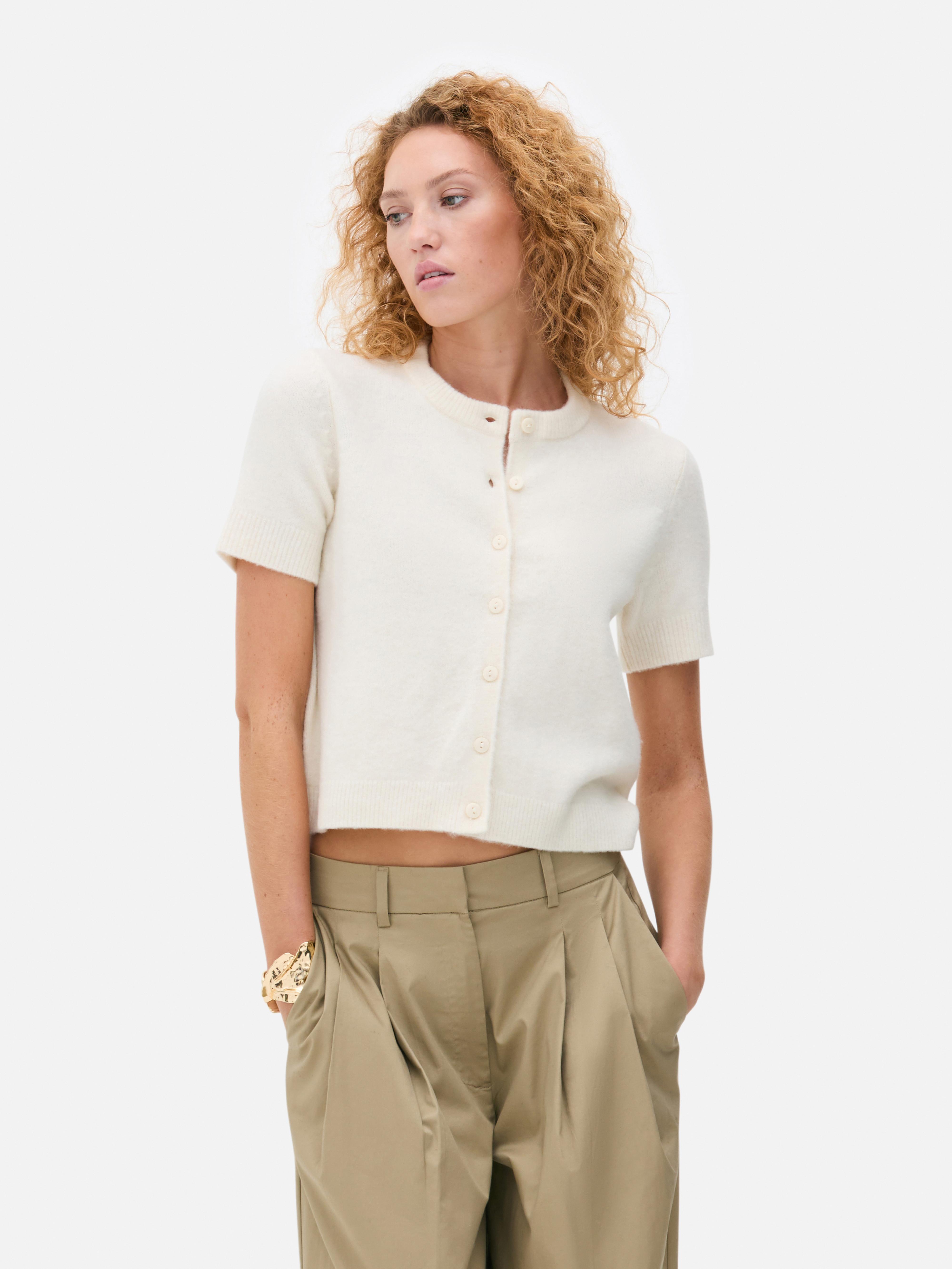 Cropped Short Sleeve Cardigan