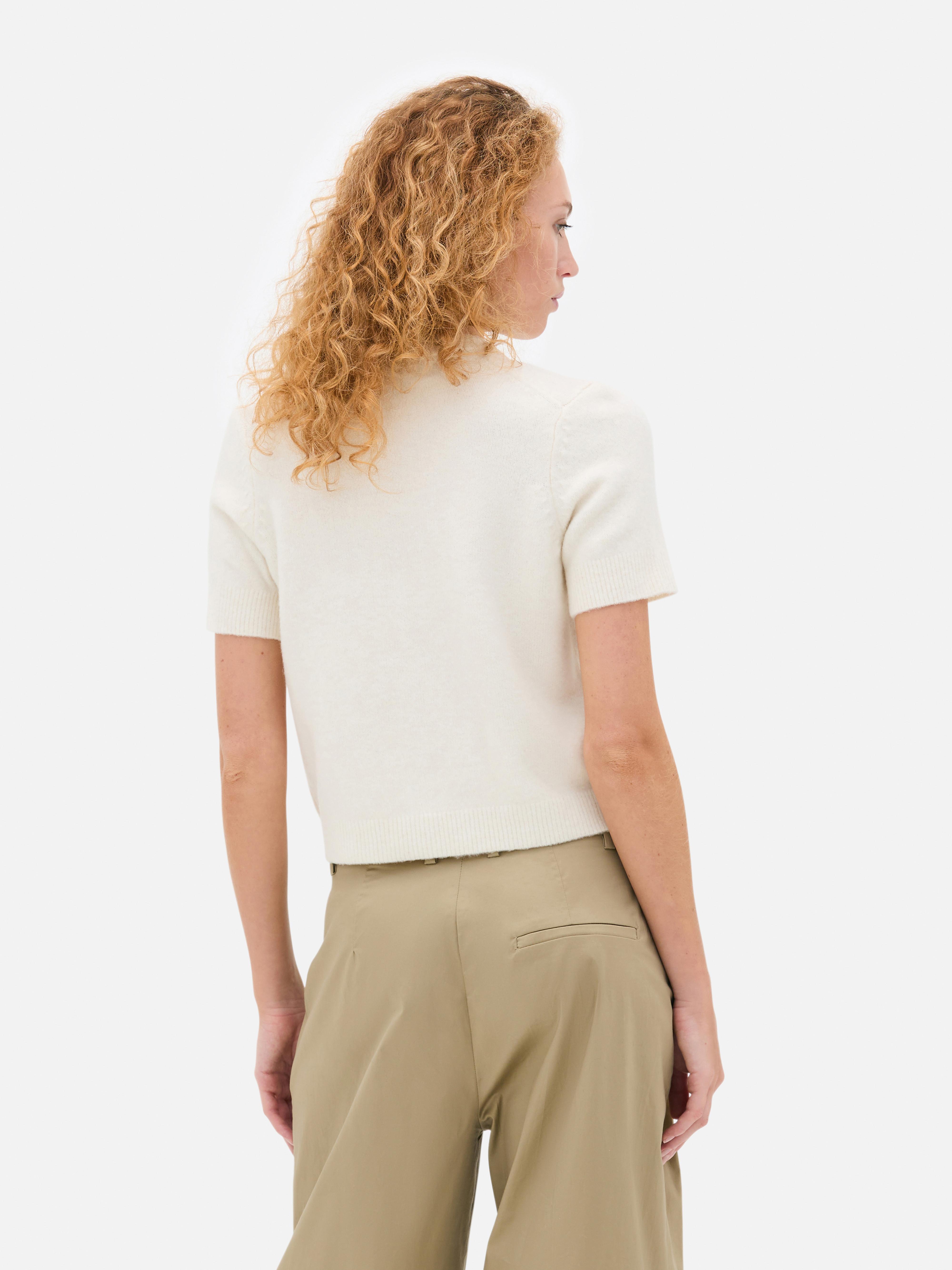 Cropped Short Sleeve Cardigan
