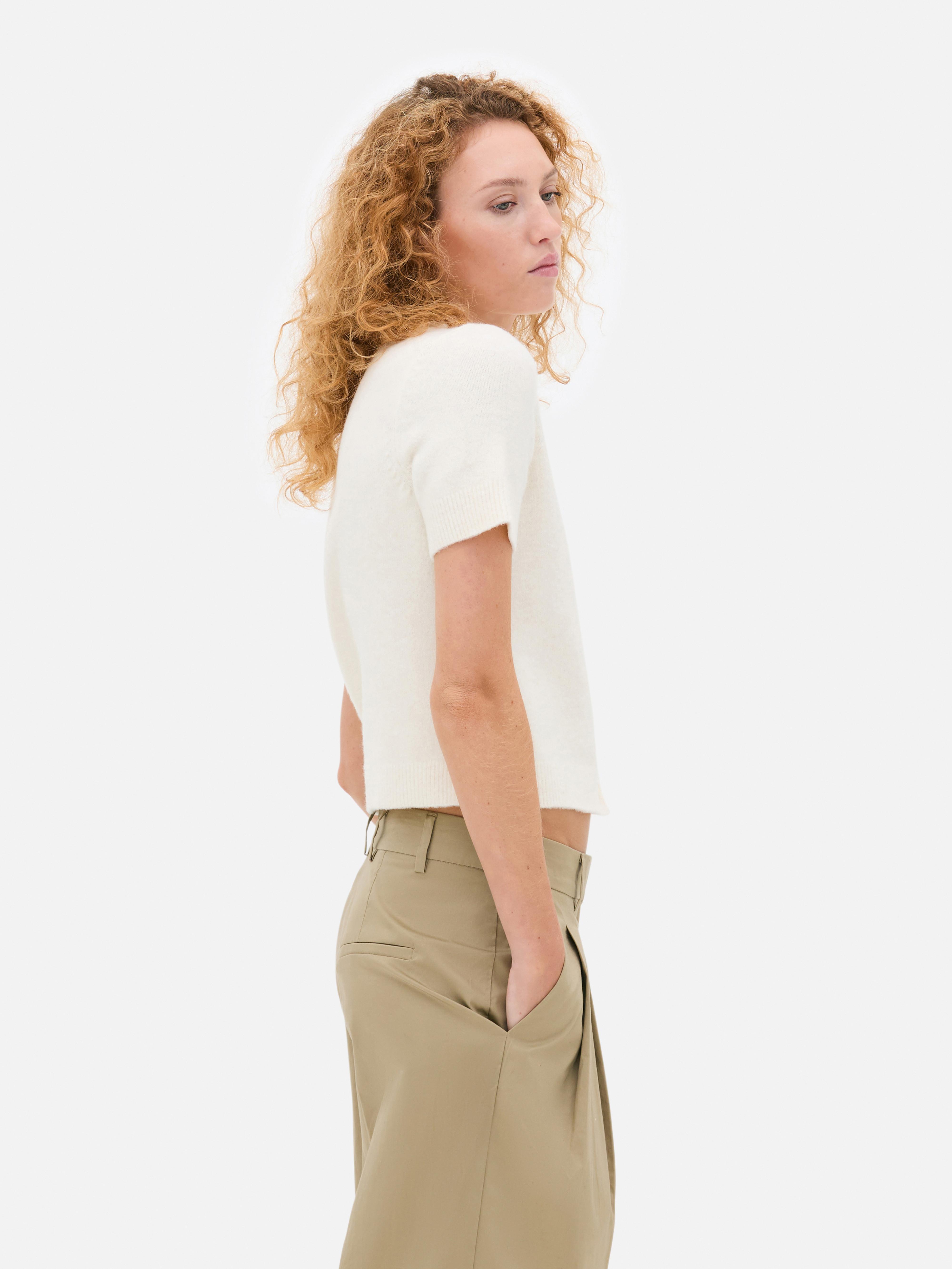 Cropped Short Sleeve Cardigan