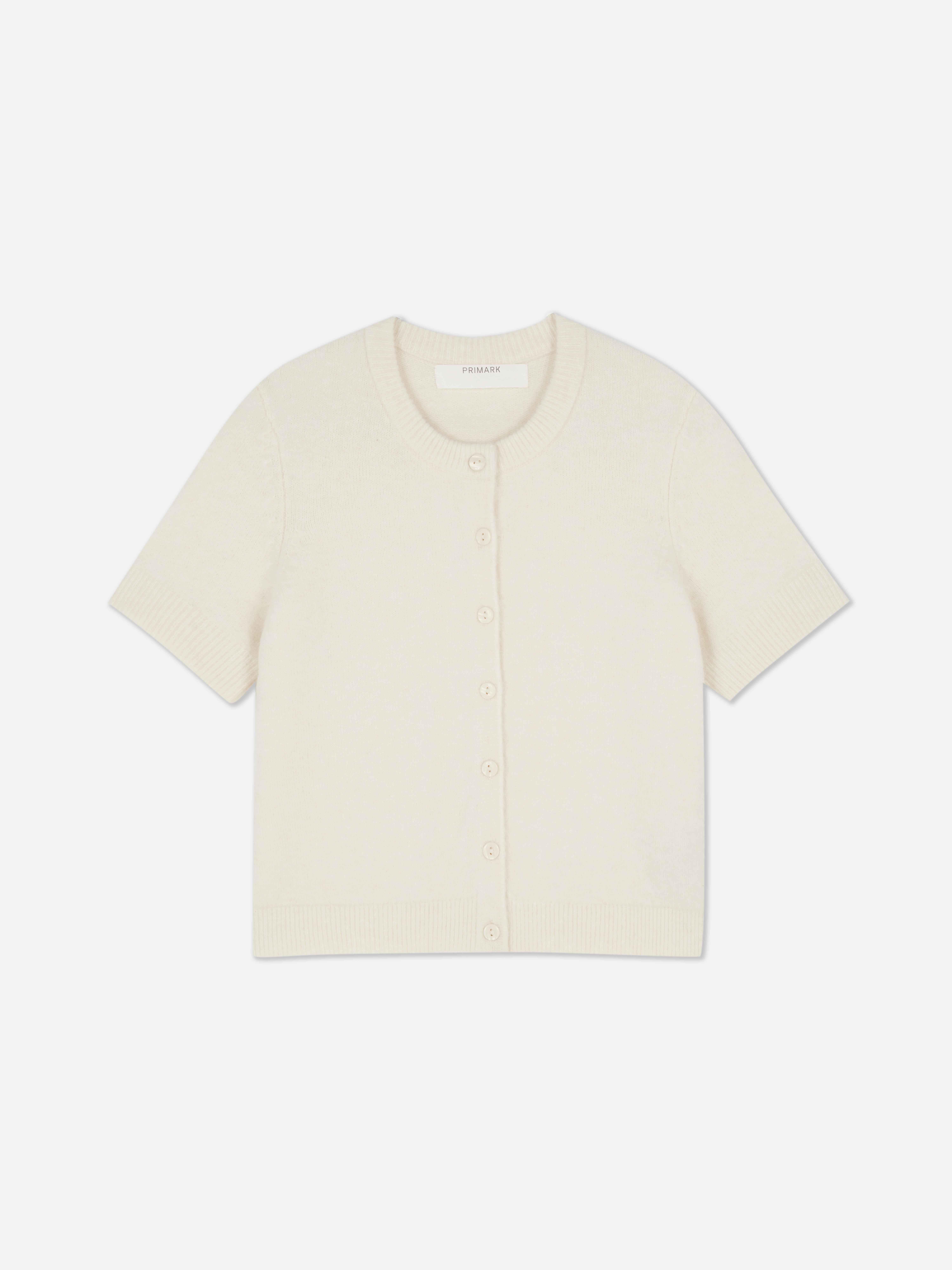 Cropped Short Sleeve Cardigan